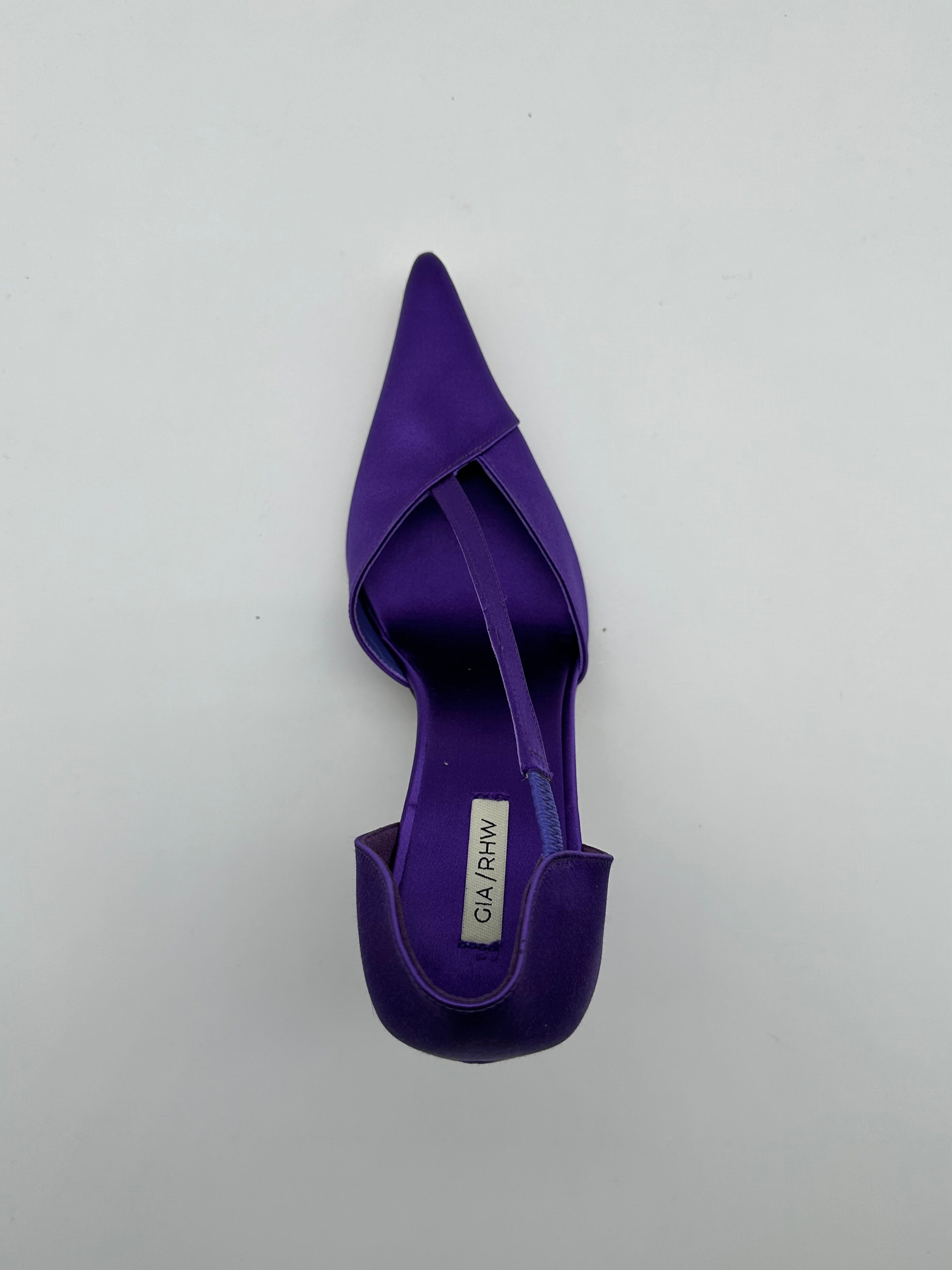Sandali Con Tacco In Raso Color Lavanda