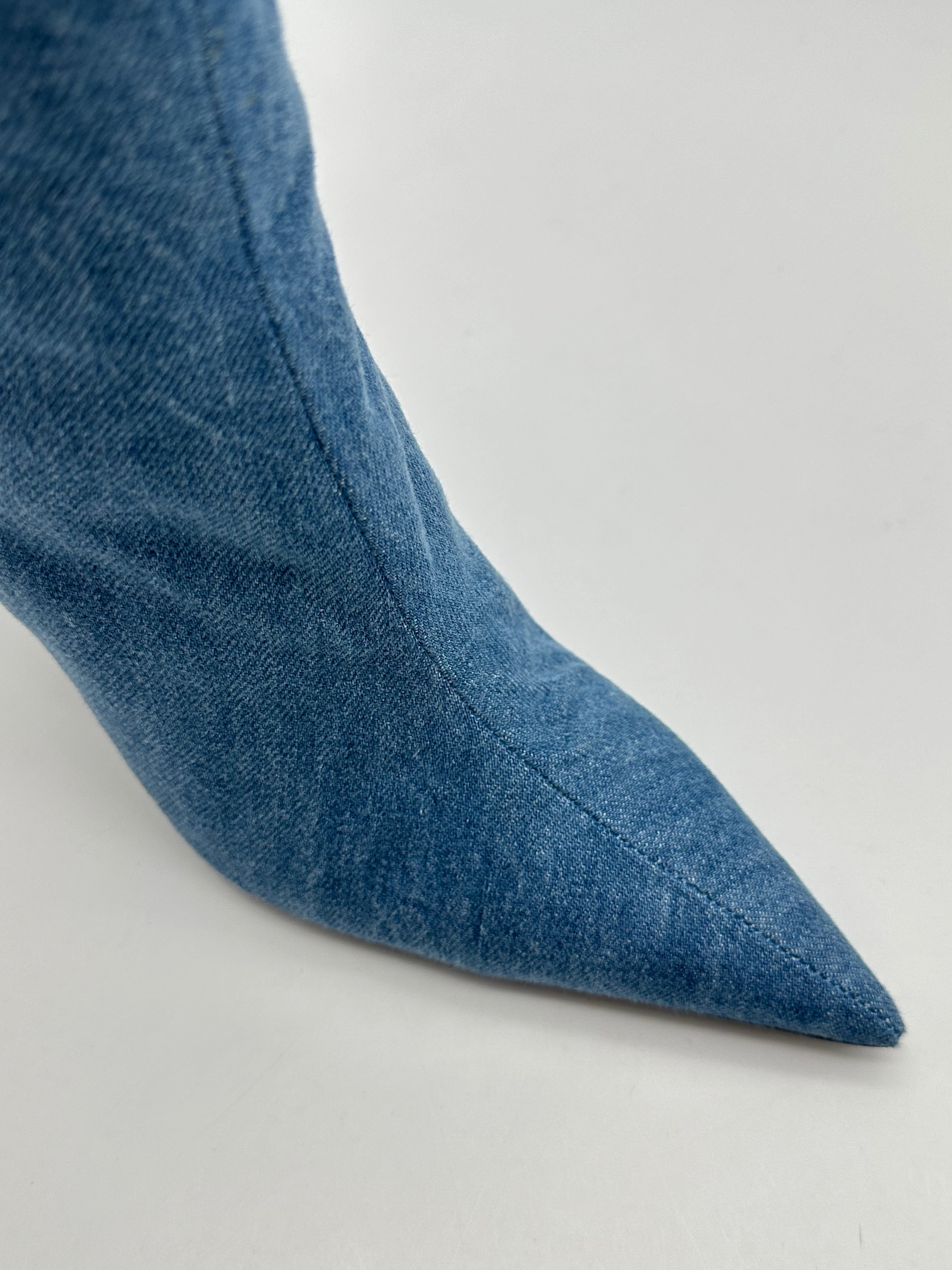 High Denim Boot With Pockets