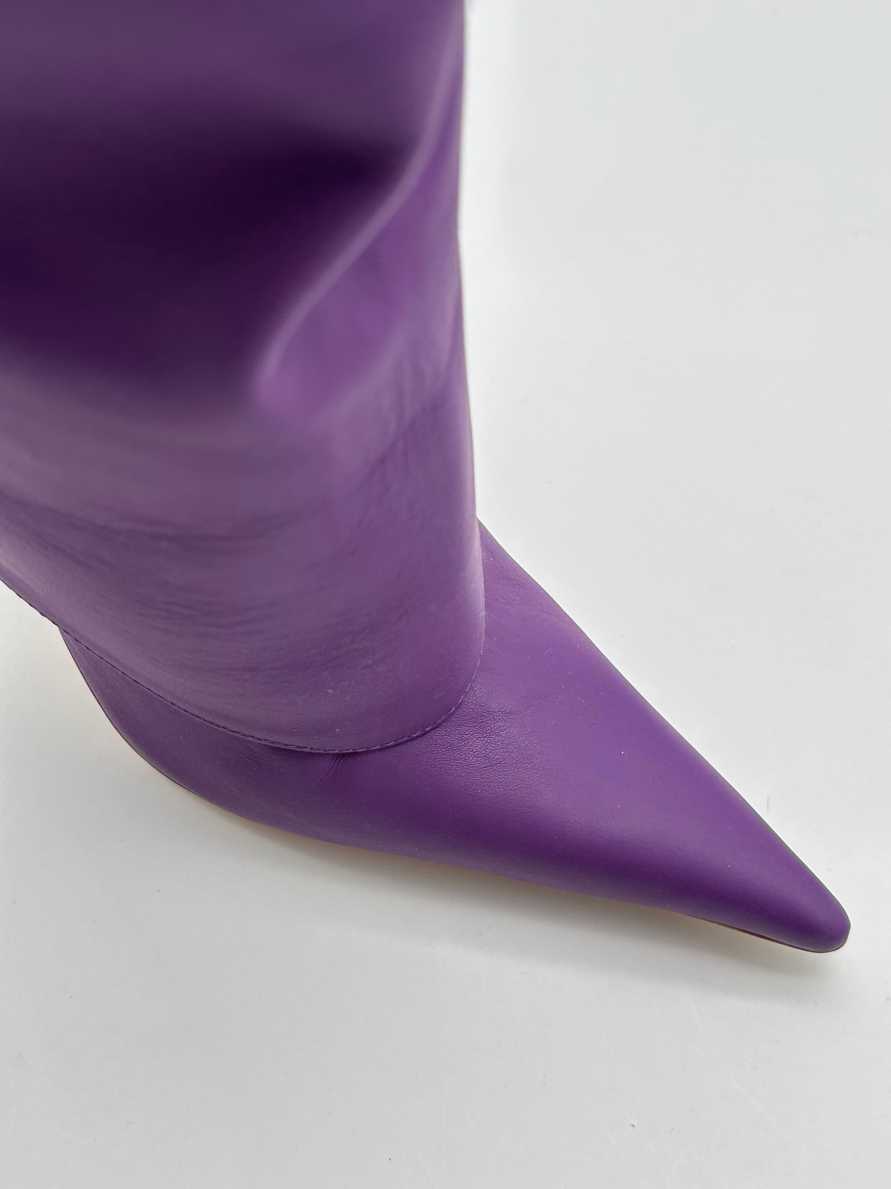 Rosie 31 High Heeled Boots In Purple Leather