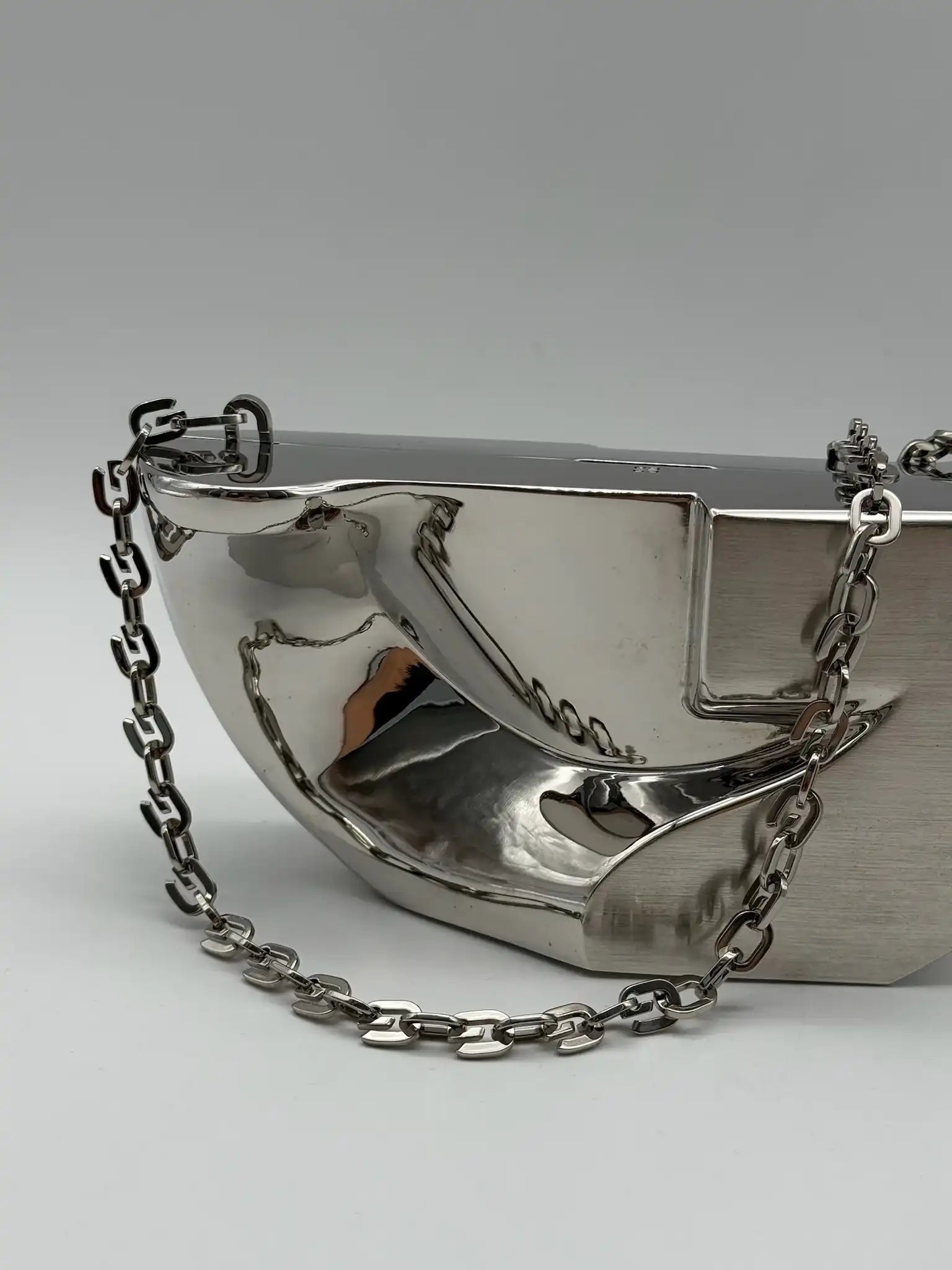 Small Minaudière Silvery In Alluminio
