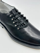 Black Hammered Leather and Suede Loafer with Metallic Details -  | dBlank