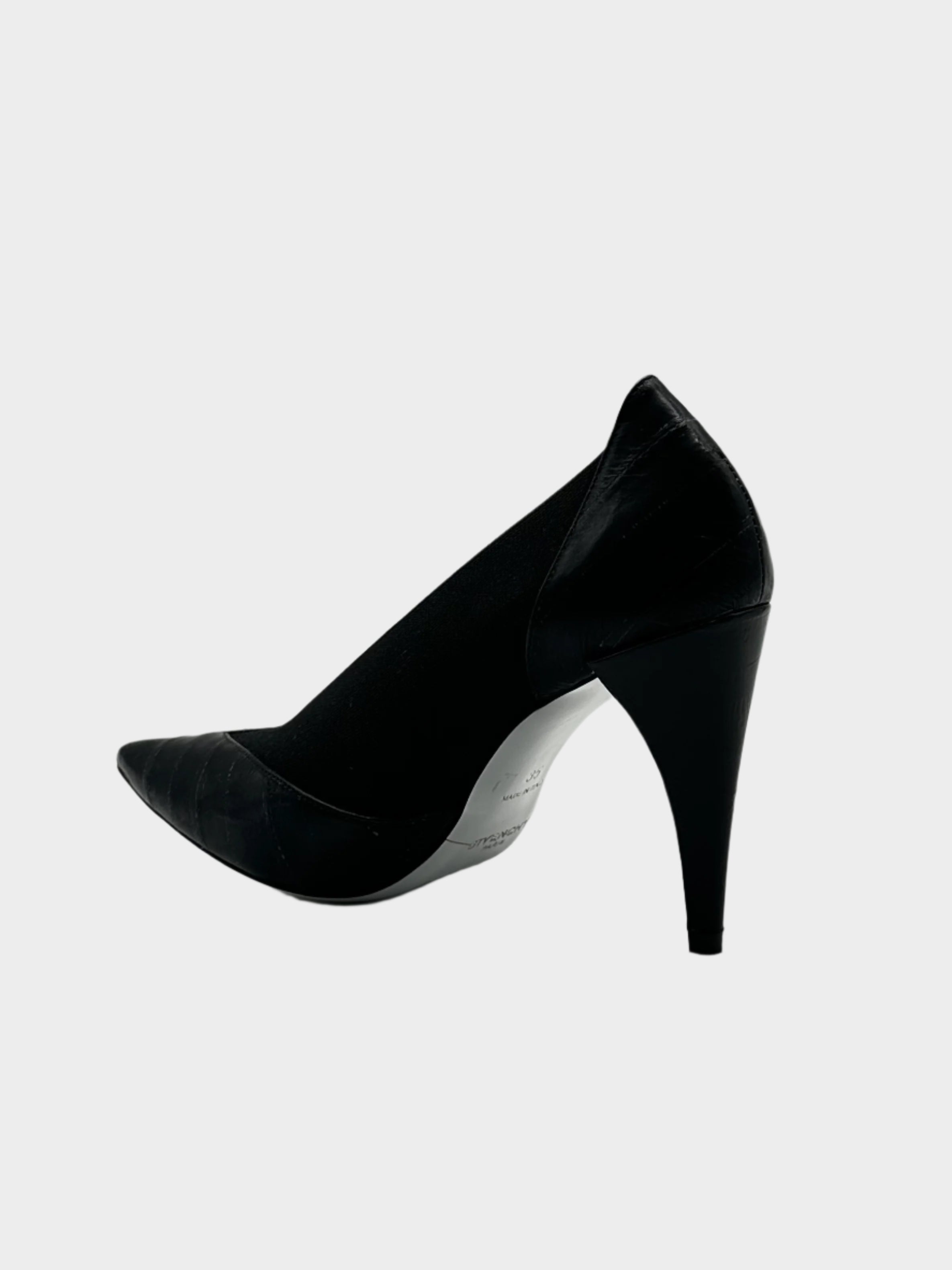 Décolleté Nera In Pelle E Tessuto Givenchy