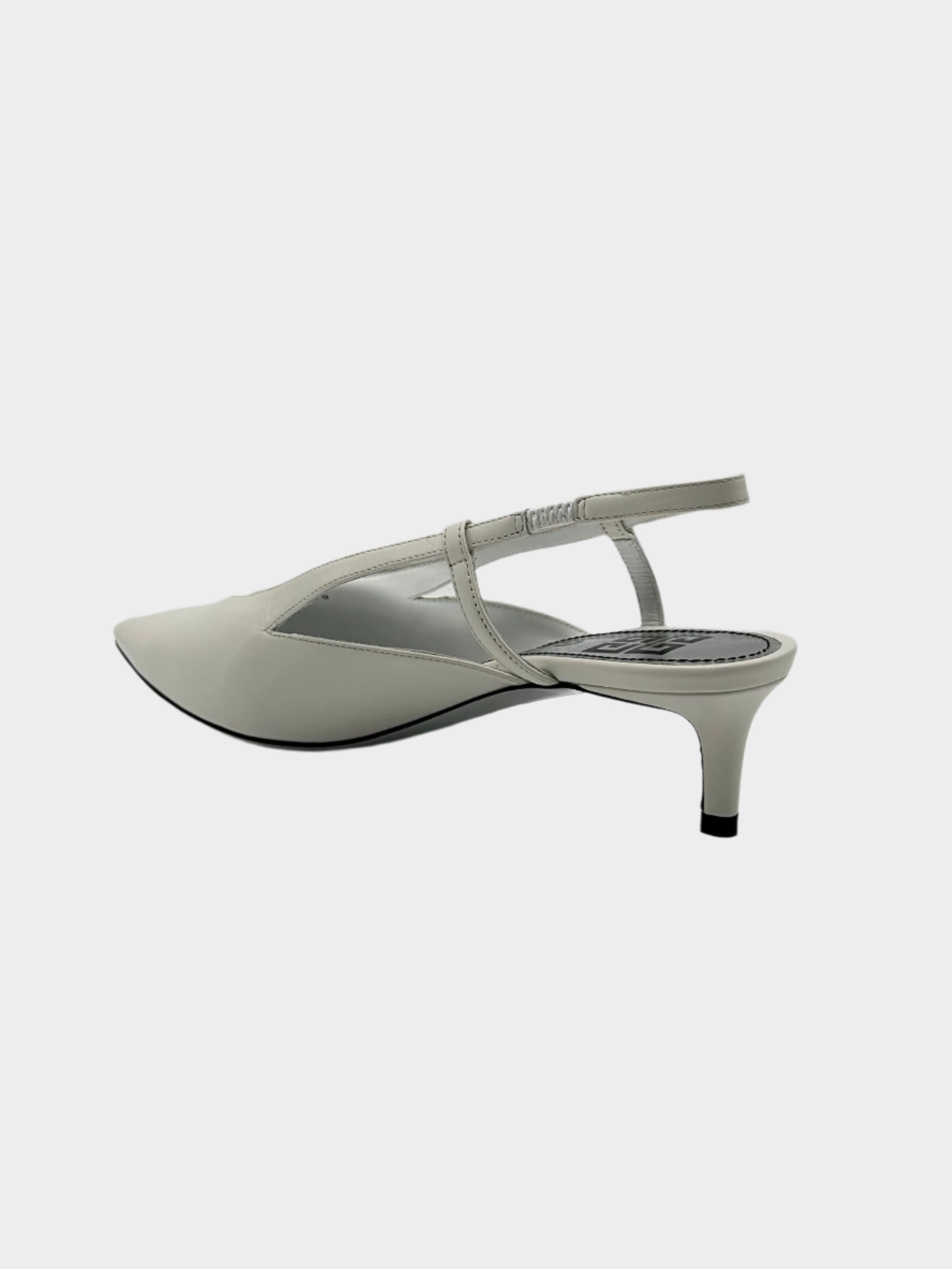Décolleté Slingback Bianco Latte Con Tacco Basso