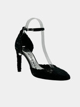 Black Lace Pumps With Ankle Strap -  | dBlank