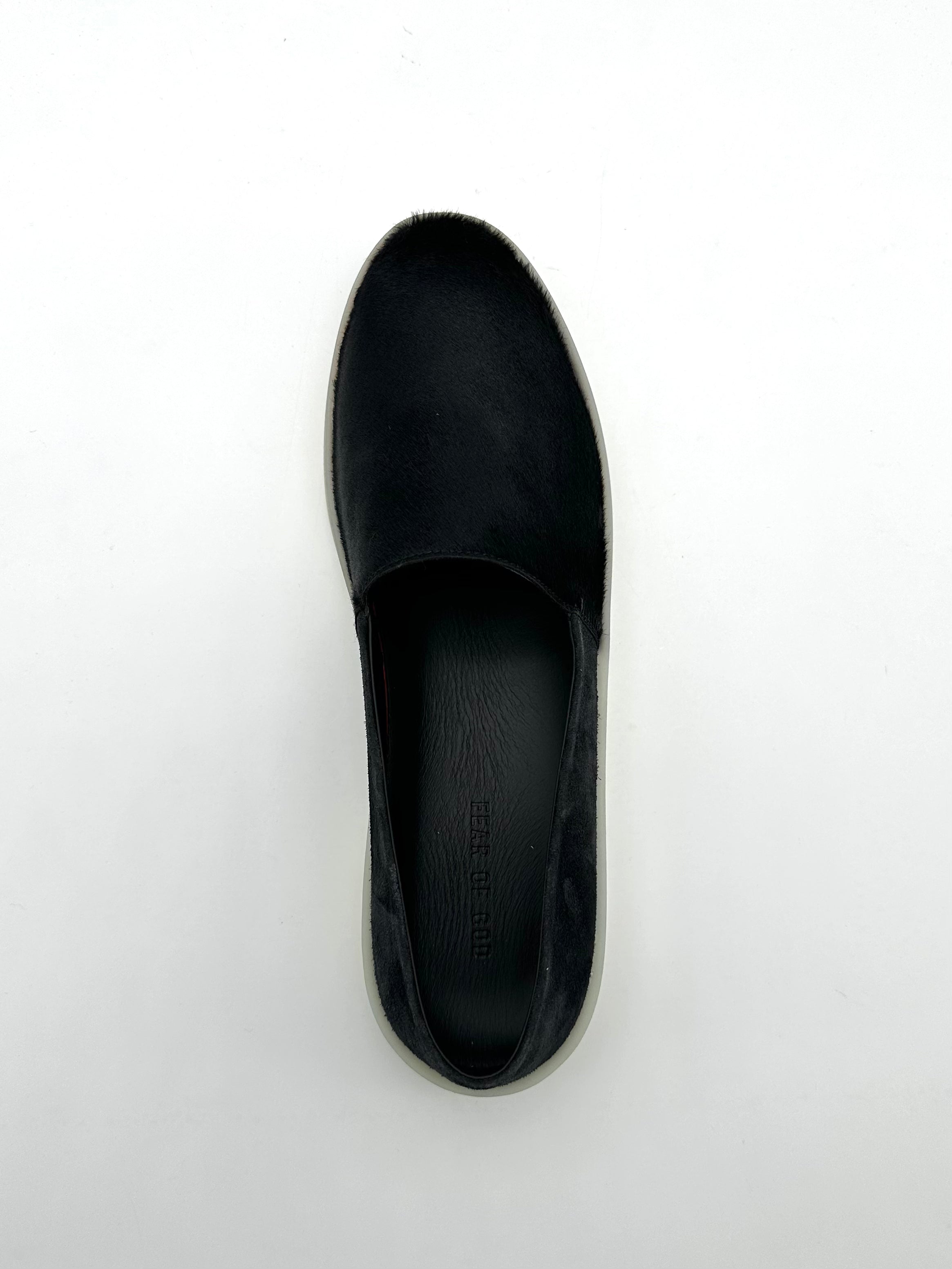 Espadrillas Nere Con Suola In Gomma E Tomaia In Cavallino E Suede