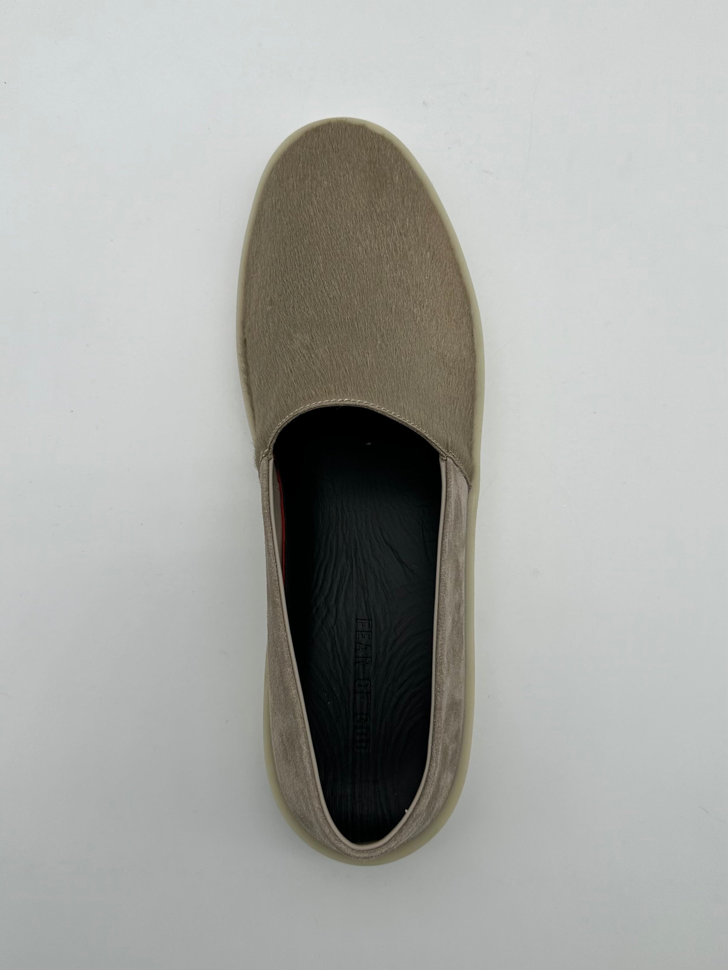 Taupe Suede Espadrilles With Pony Skin Details