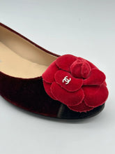 Ballerine In Velluto Bordeaux Con Fiore E Punta A Contrasto -  | dBlank