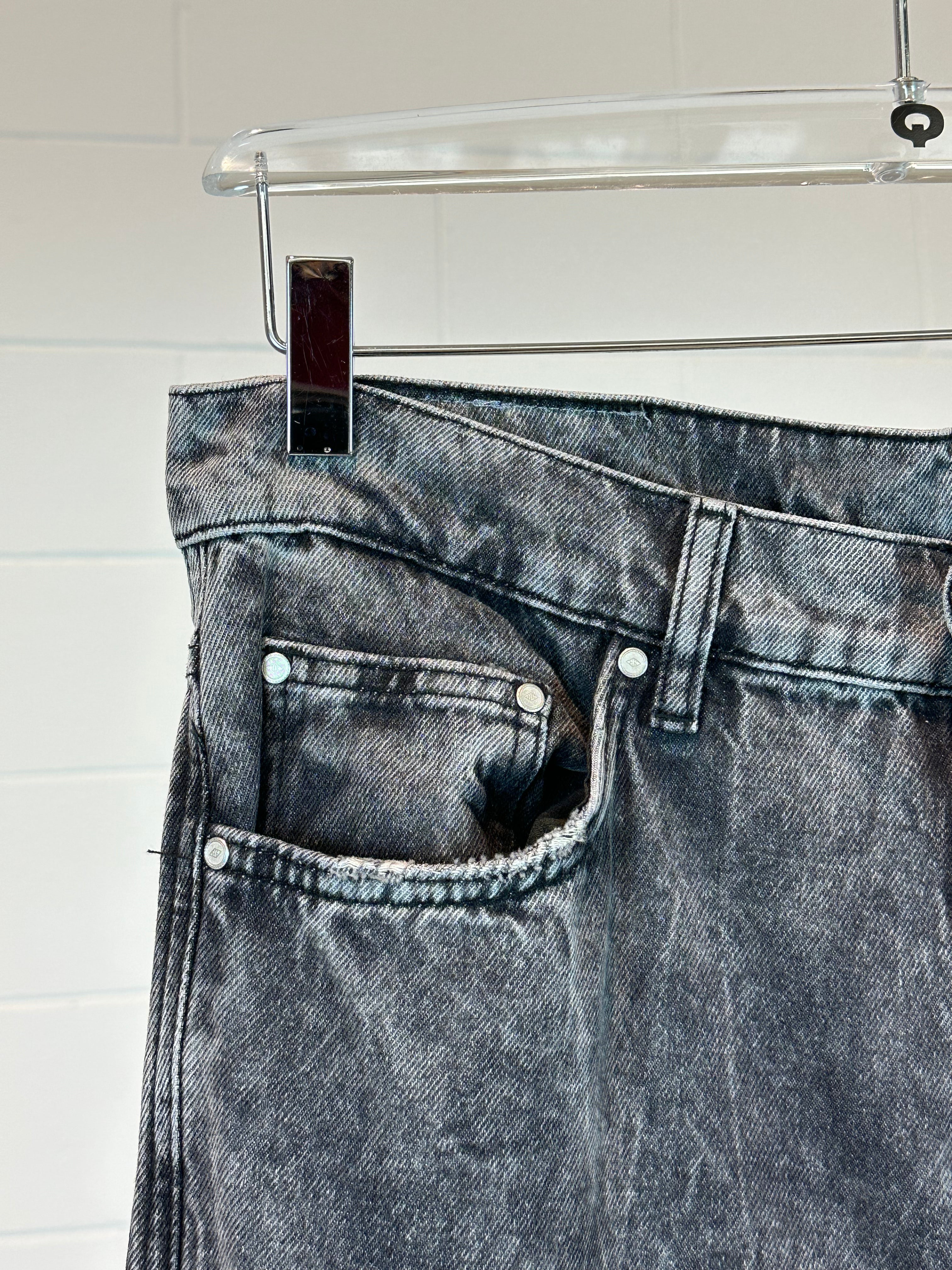 Washed Fringed Jeans
