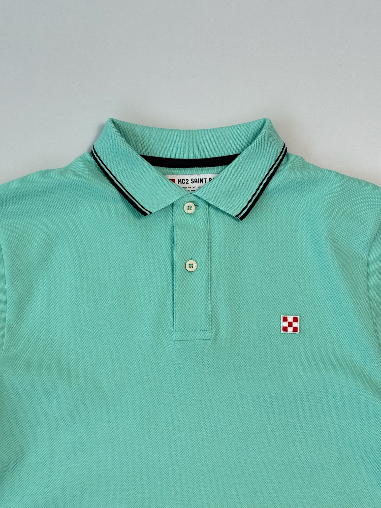 Polo Beverly Hills In Piqué Verde Acqua Con Profili A Contrasto
