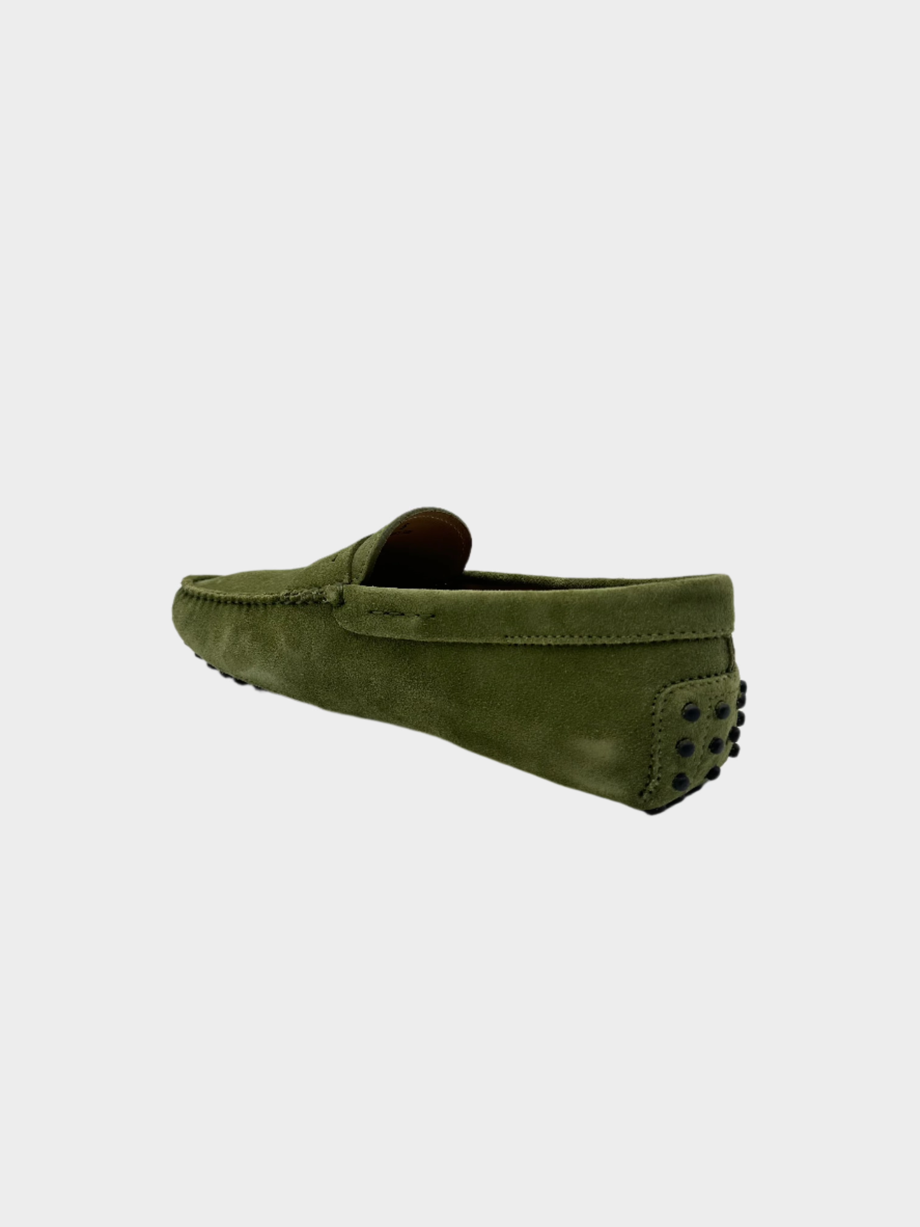 Mocassino In Pelle Scamosciata Salvia Con Gommini