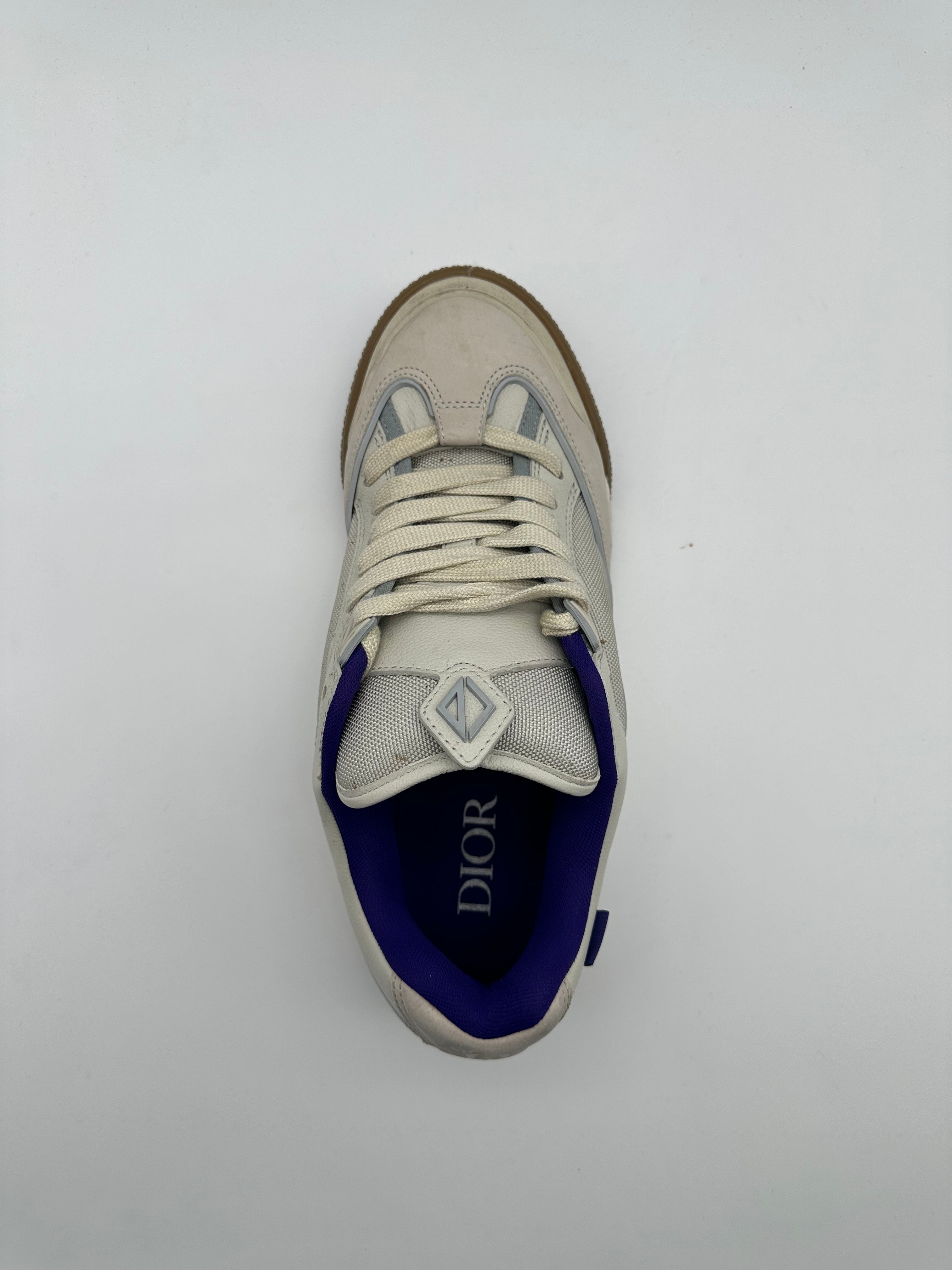 Sneakers Dior B713 Cactus Jack In Pelle E Mesh Bianco E Grigio