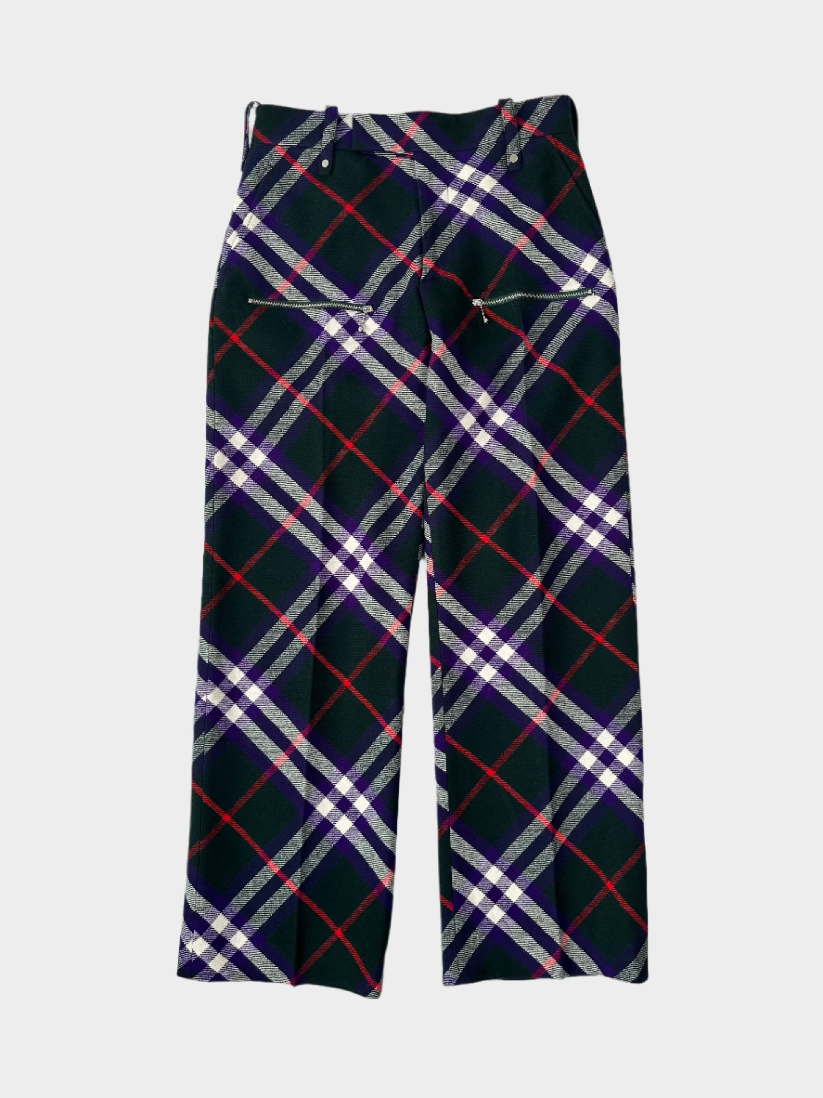 Pantaloni A Quadri In Lana Multicolor