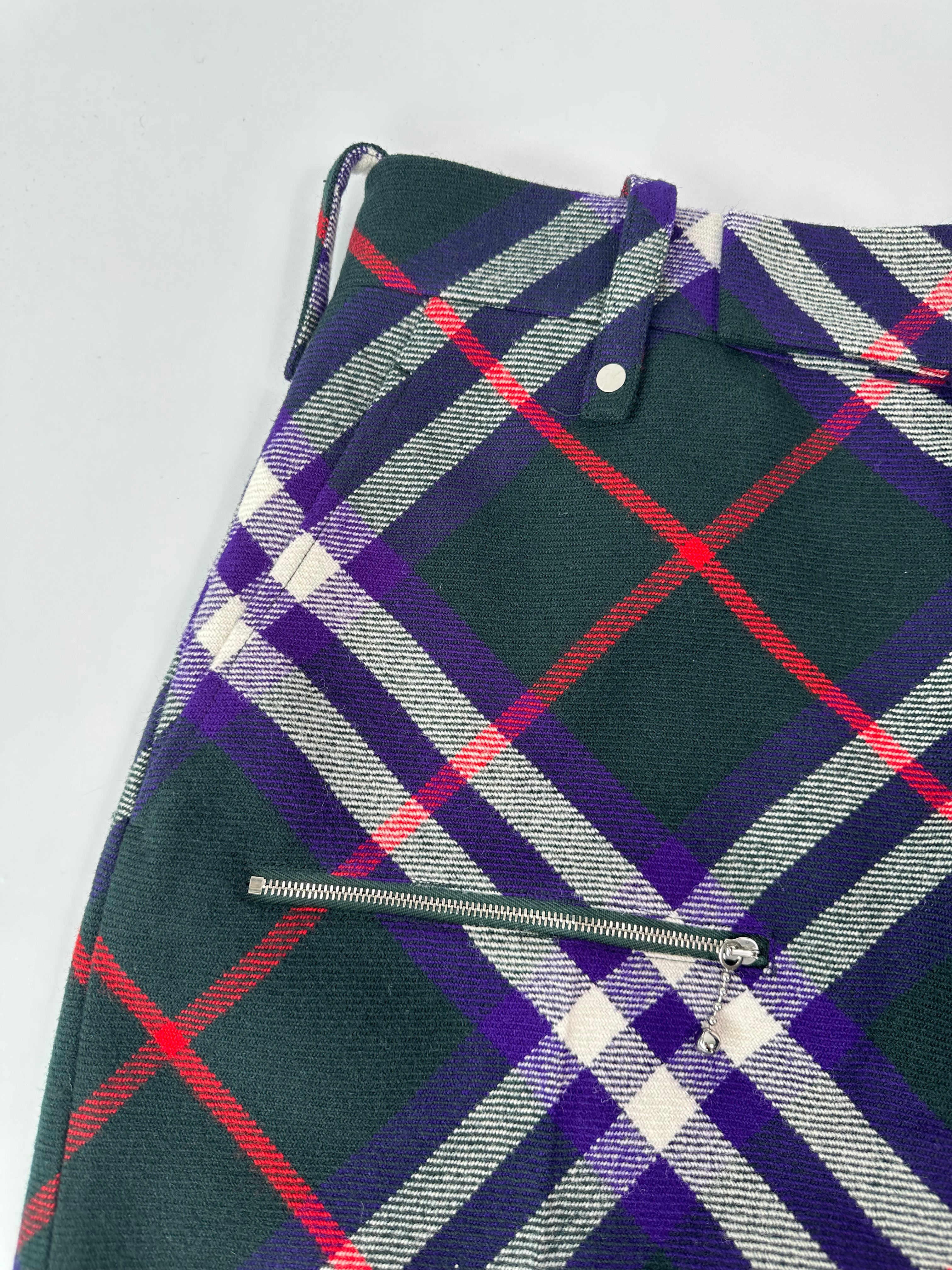 Pantaloni A Quadri In Lana Multicolor