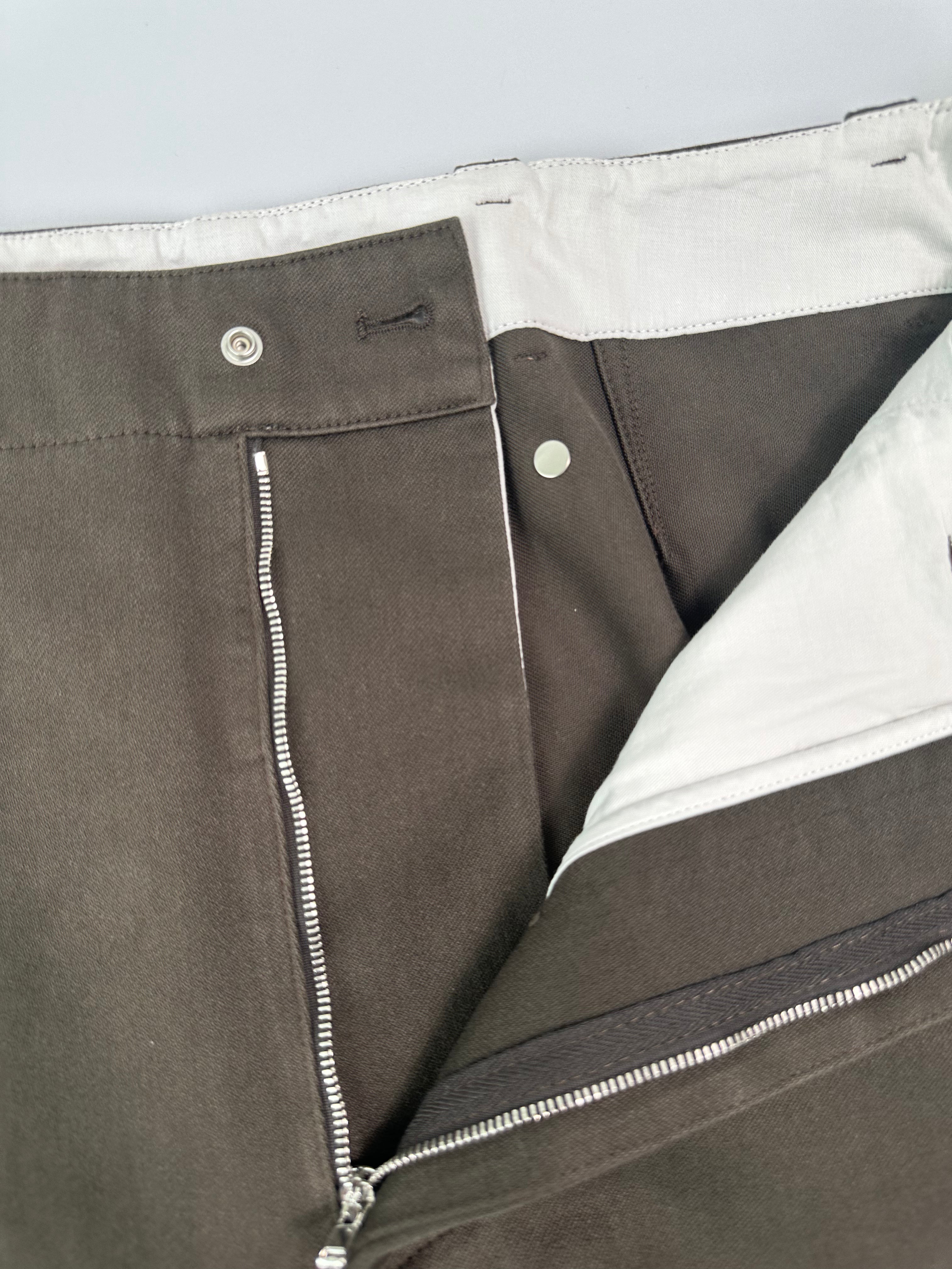 Pantaloni Marroni In Cotone Con Gamba Dritta