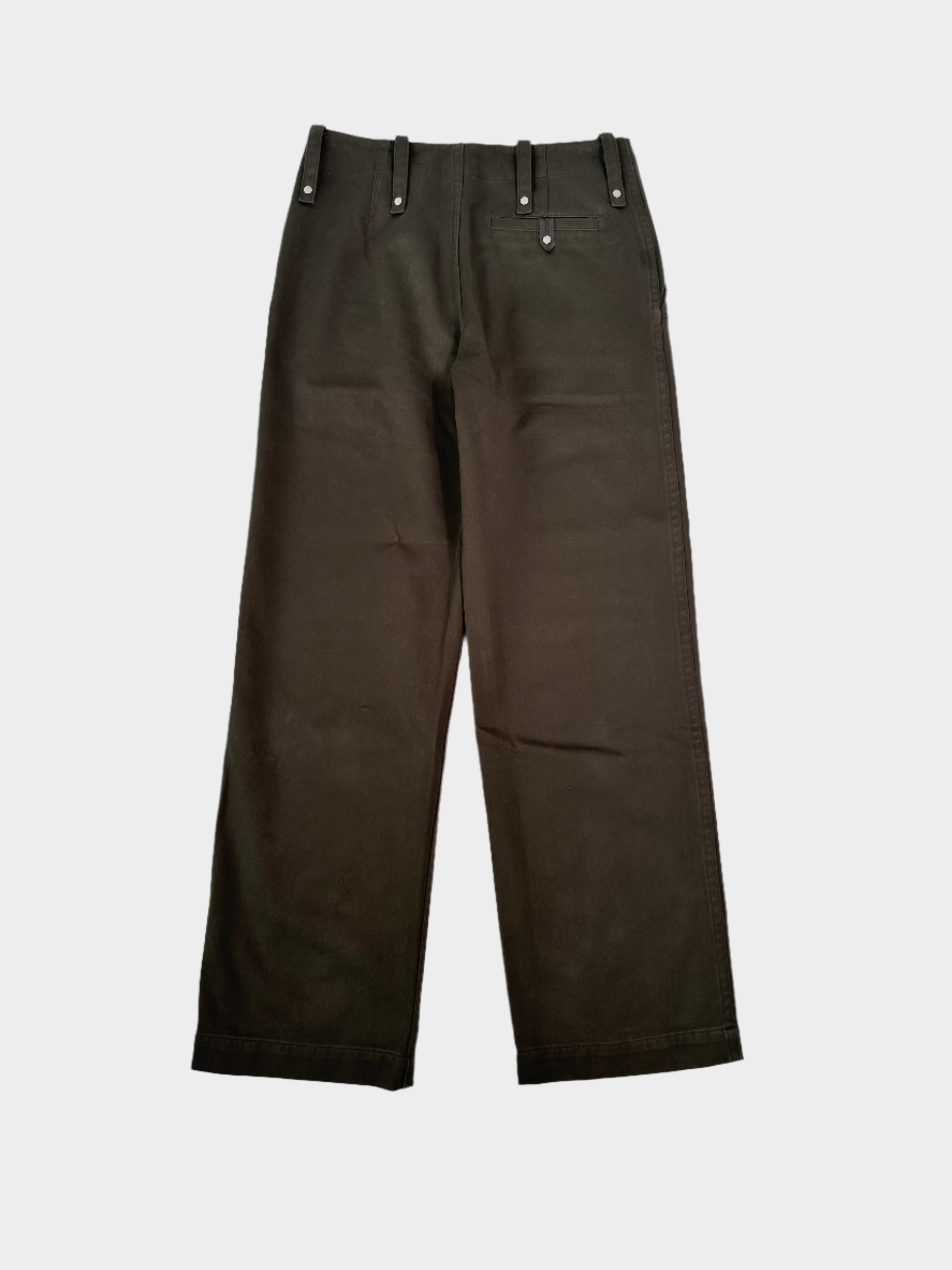 Pantaloni Marroni In Cotone Con Gamba Dritta