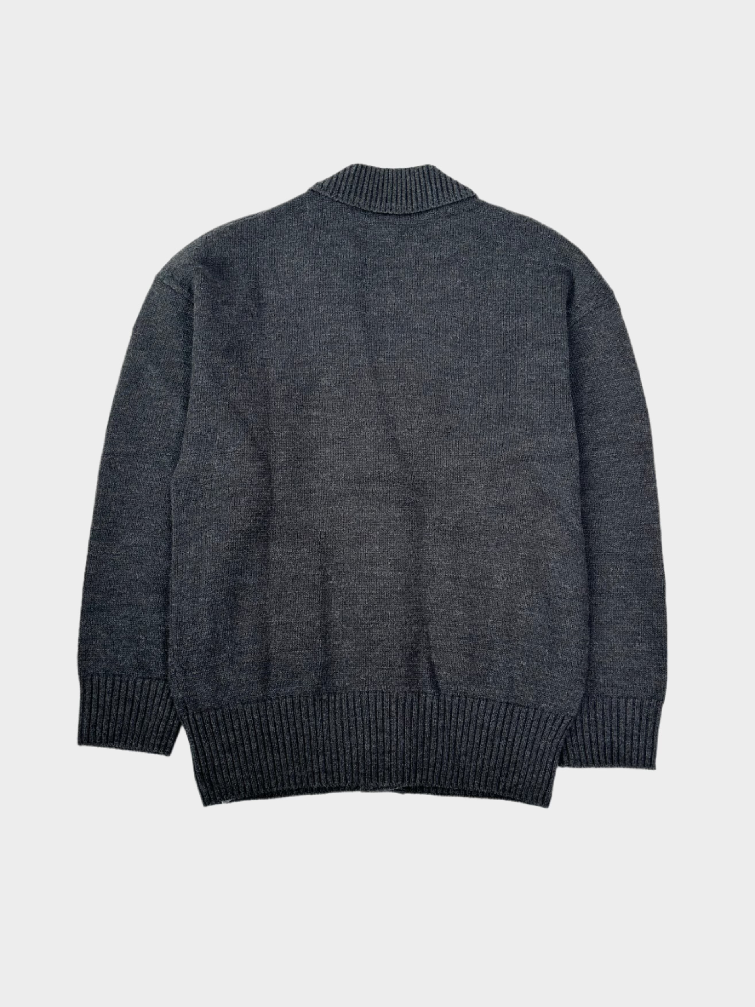 Cardigan In Maglia Di Lana Dark Grey Melange