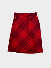 Red Check Wool Skirt -  | dBlank