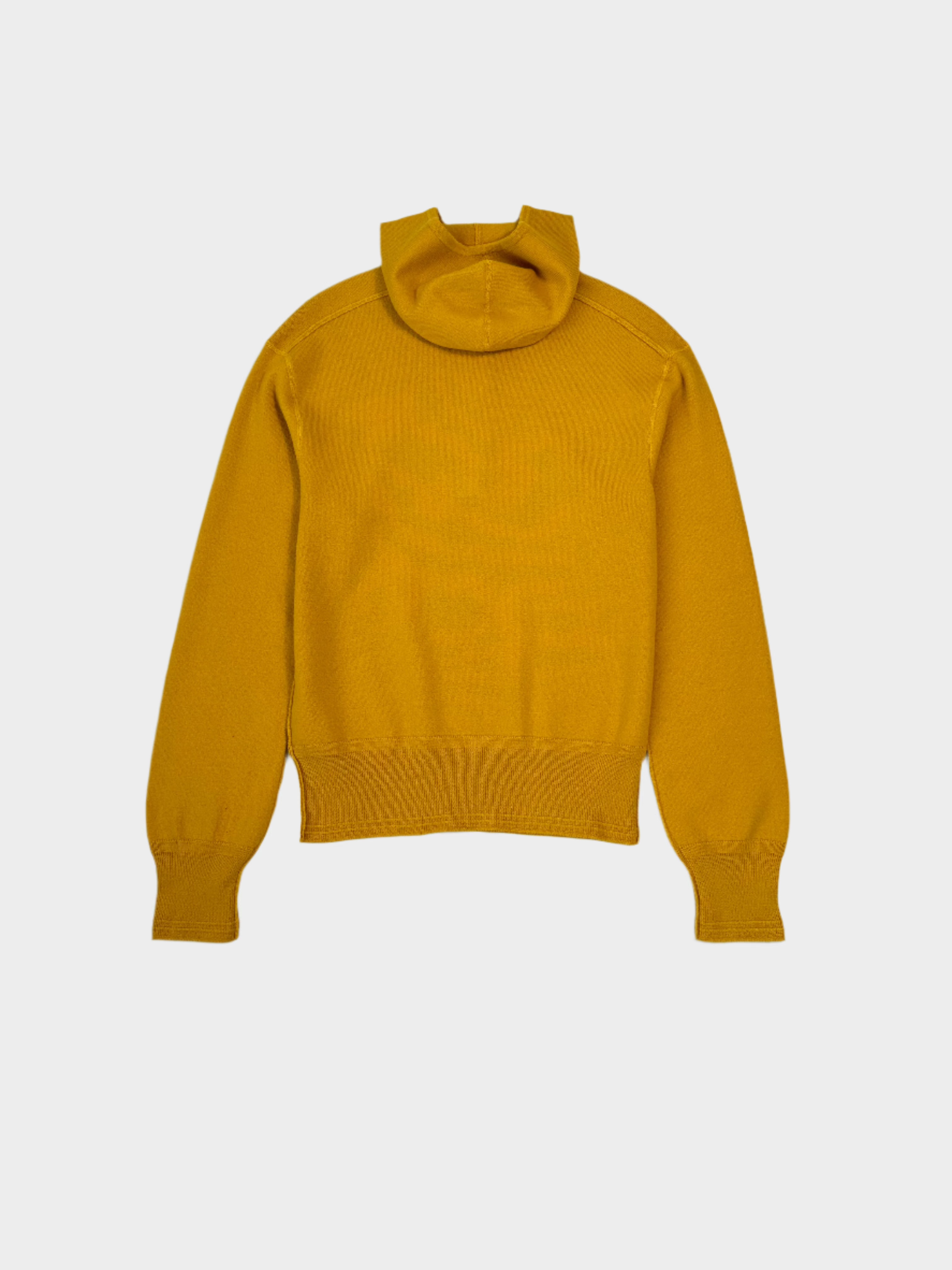 Maglione Con Cappuccio Giallo E Ricamo Sul Retro