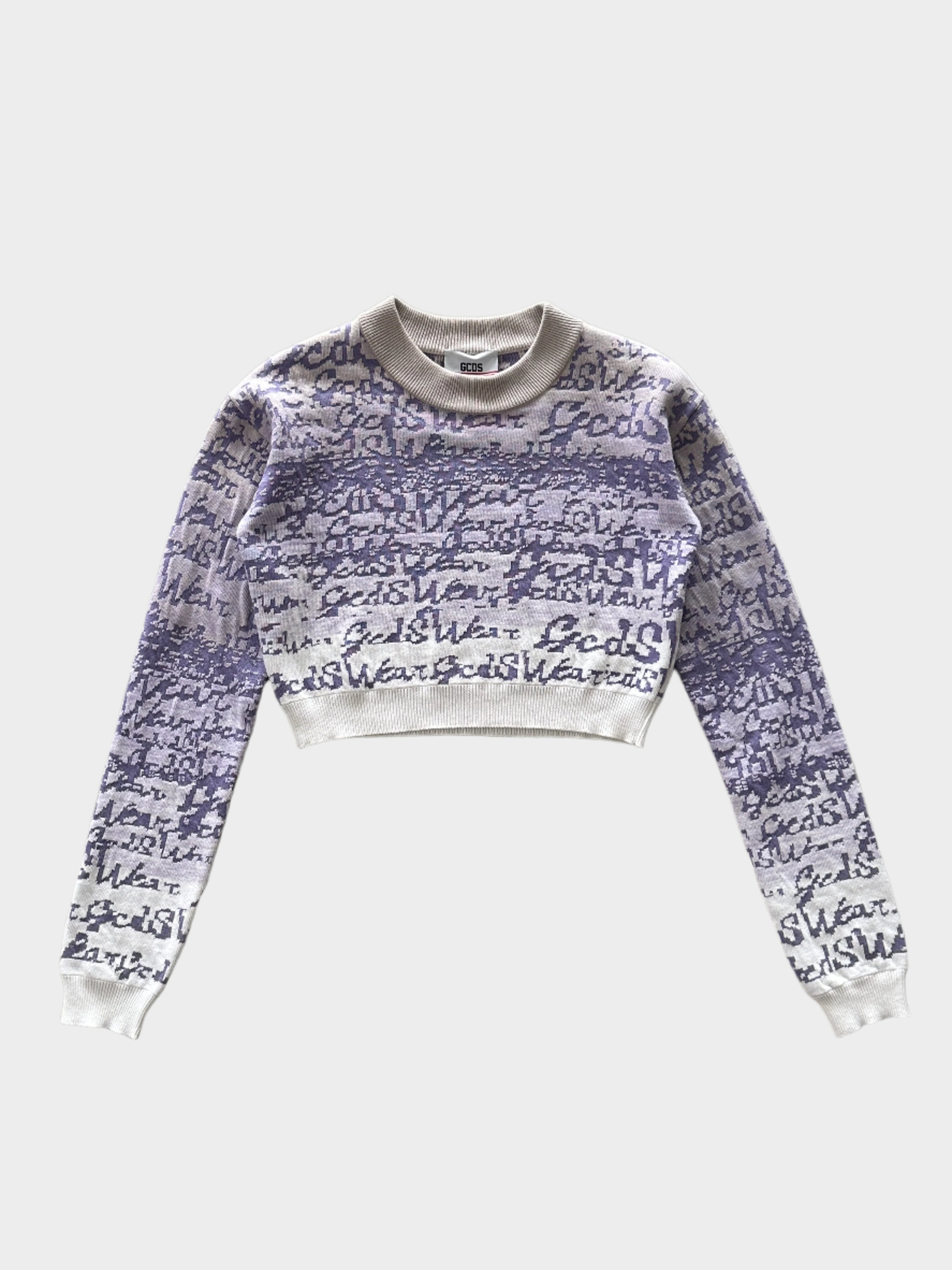 Pattern Cropped Knitwear Jumper