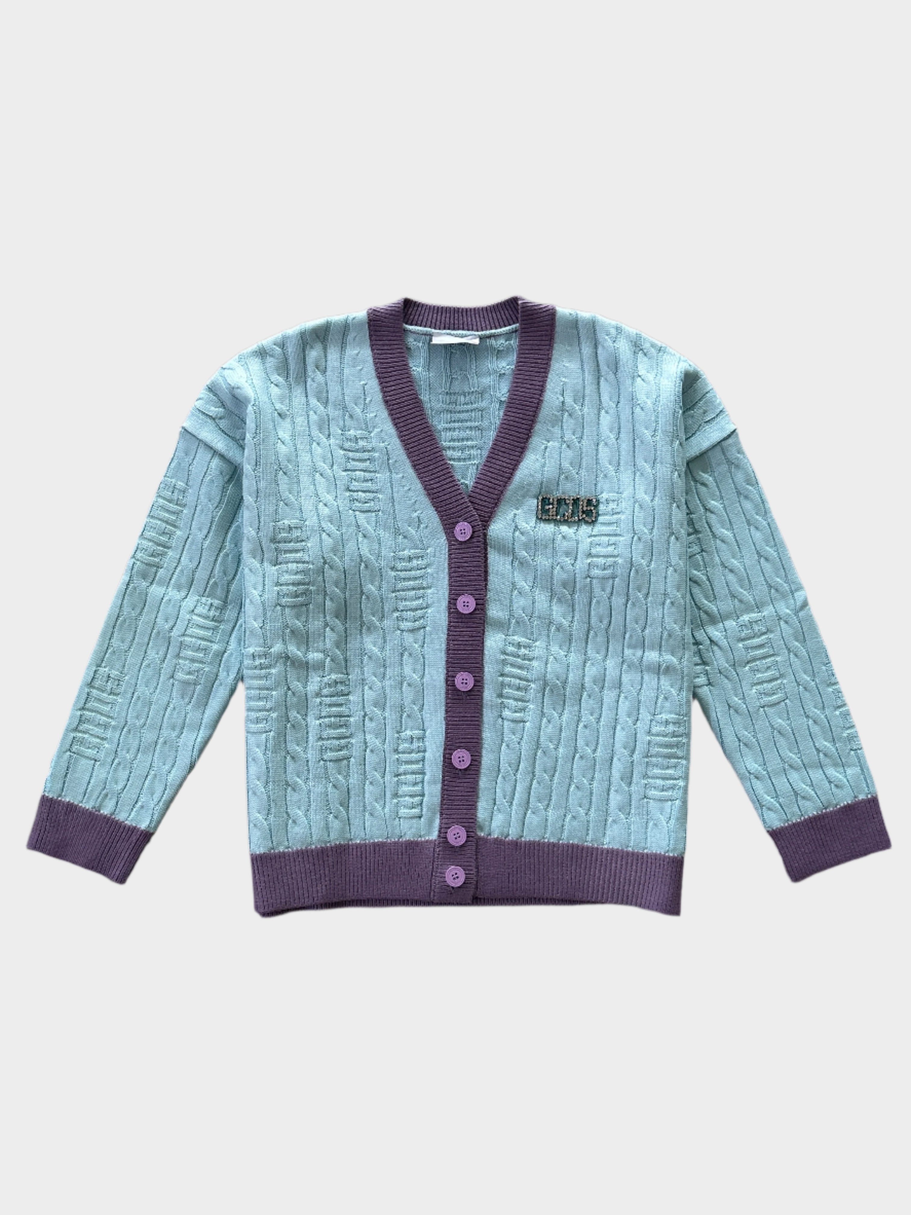 Cardigan With Rhinestone Logo