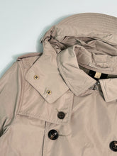 Beige Double Breasted Trench Coat With Removable Hood And Belt -  | dBlank