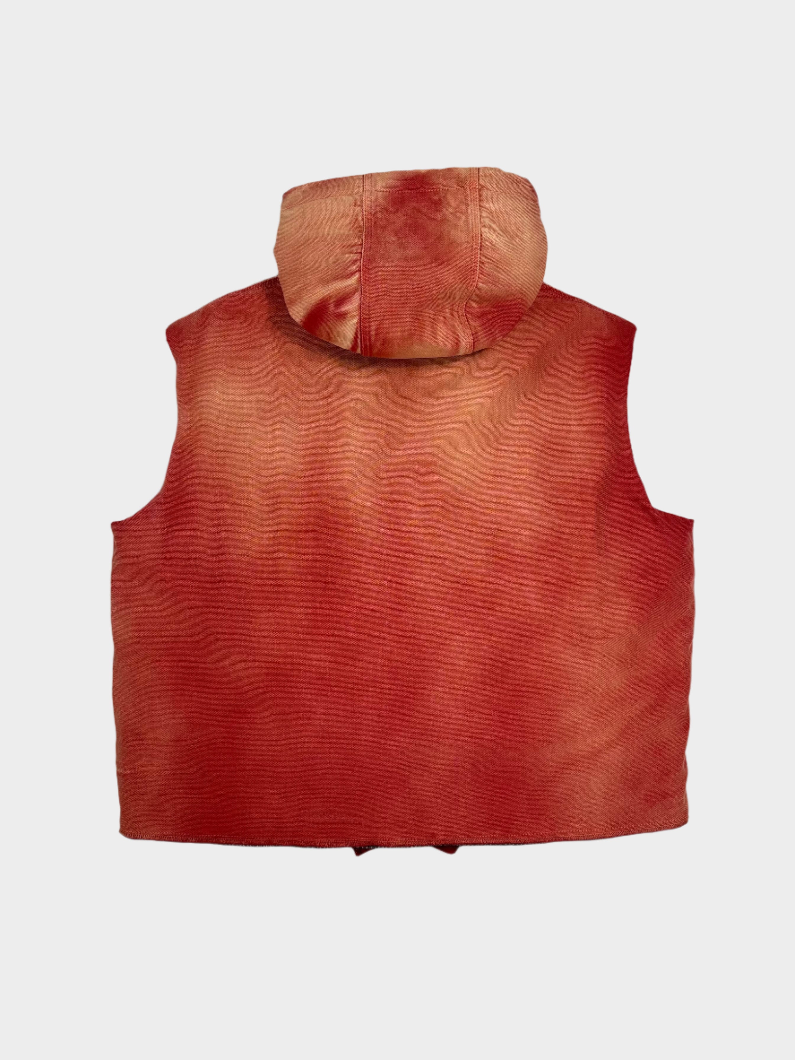 Gilet Con Cappuccio In Tessuto Sfumato Arancio