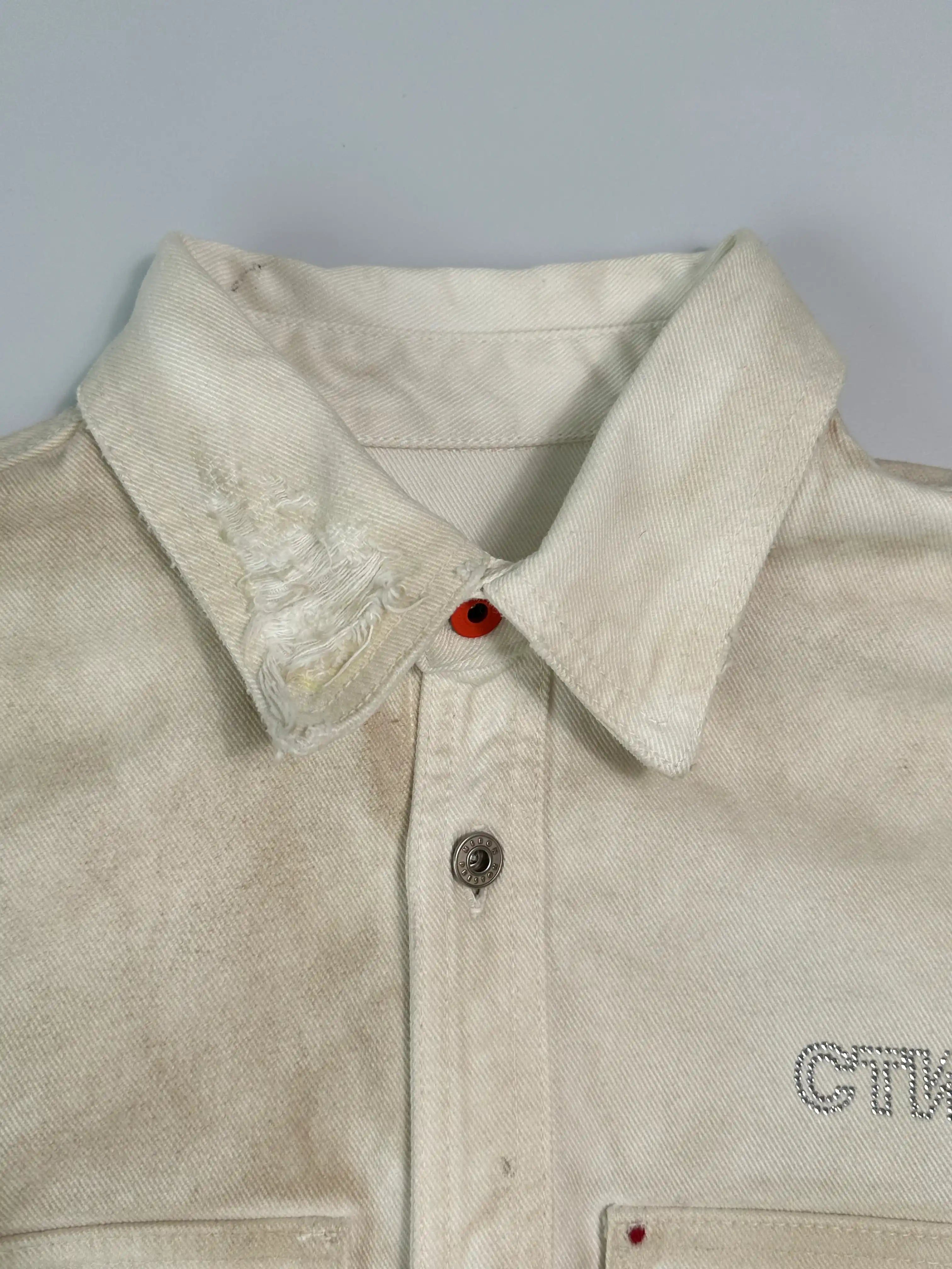 Camicia In Denim Effetto Wave