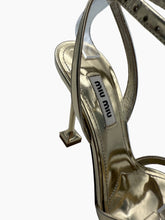 Gold High Heel Sandal with Crystal Strap -  | dBlank