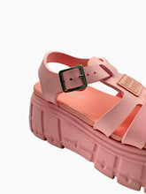 Pink Platform Rubber Sandal with Straps -  | dBlank