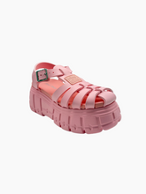 Pink Platform Rubber Sandal with Straps -  | dBlank