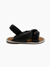 Black Leather Sandal With Knot -  | dBlank
