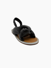 Black Leather Sandal With Knot -  | dBlank