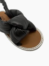 Black Leather Sandal With Knot -  | dBlank