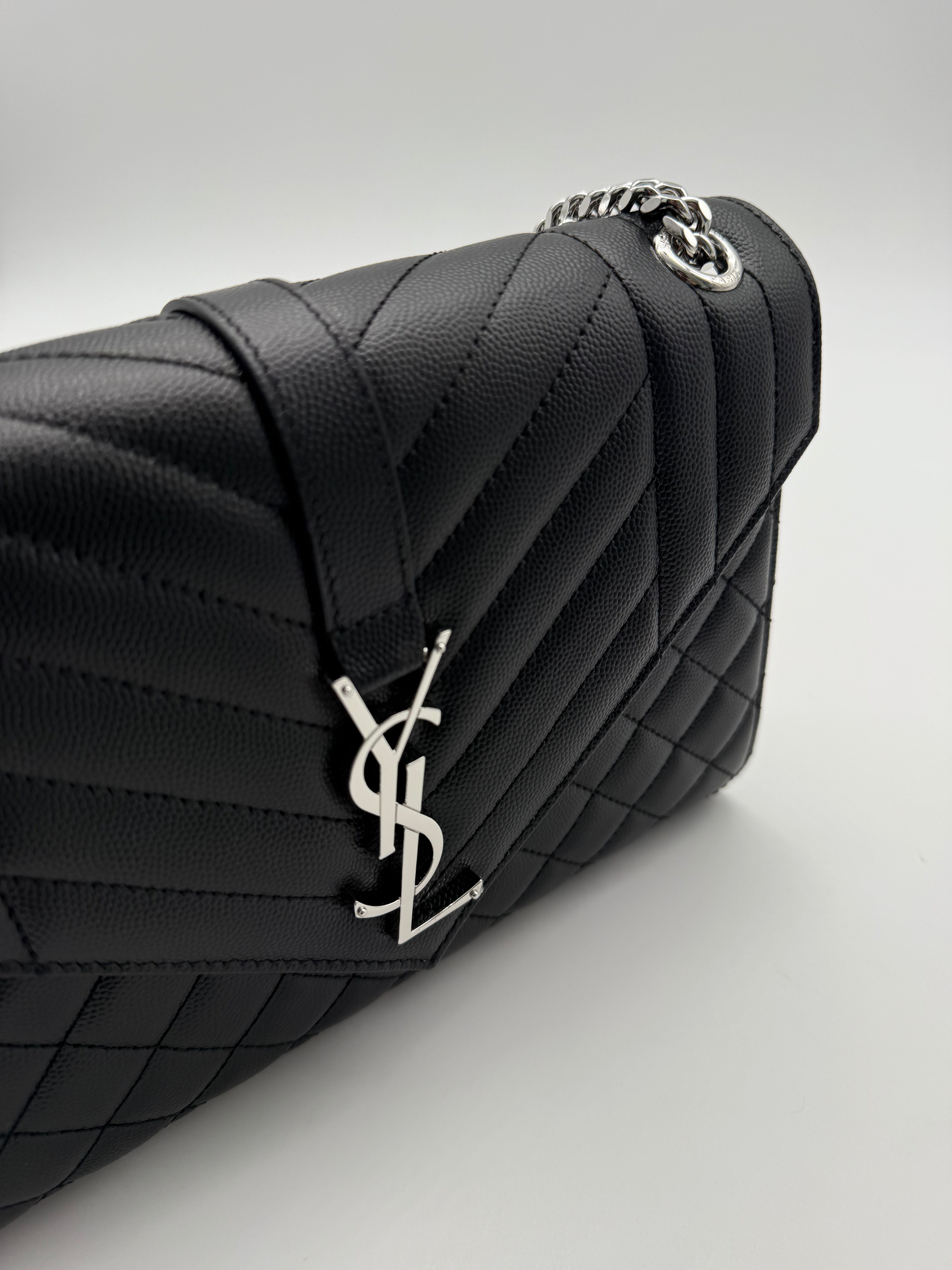 Quilted College Bag With Metallic Logo