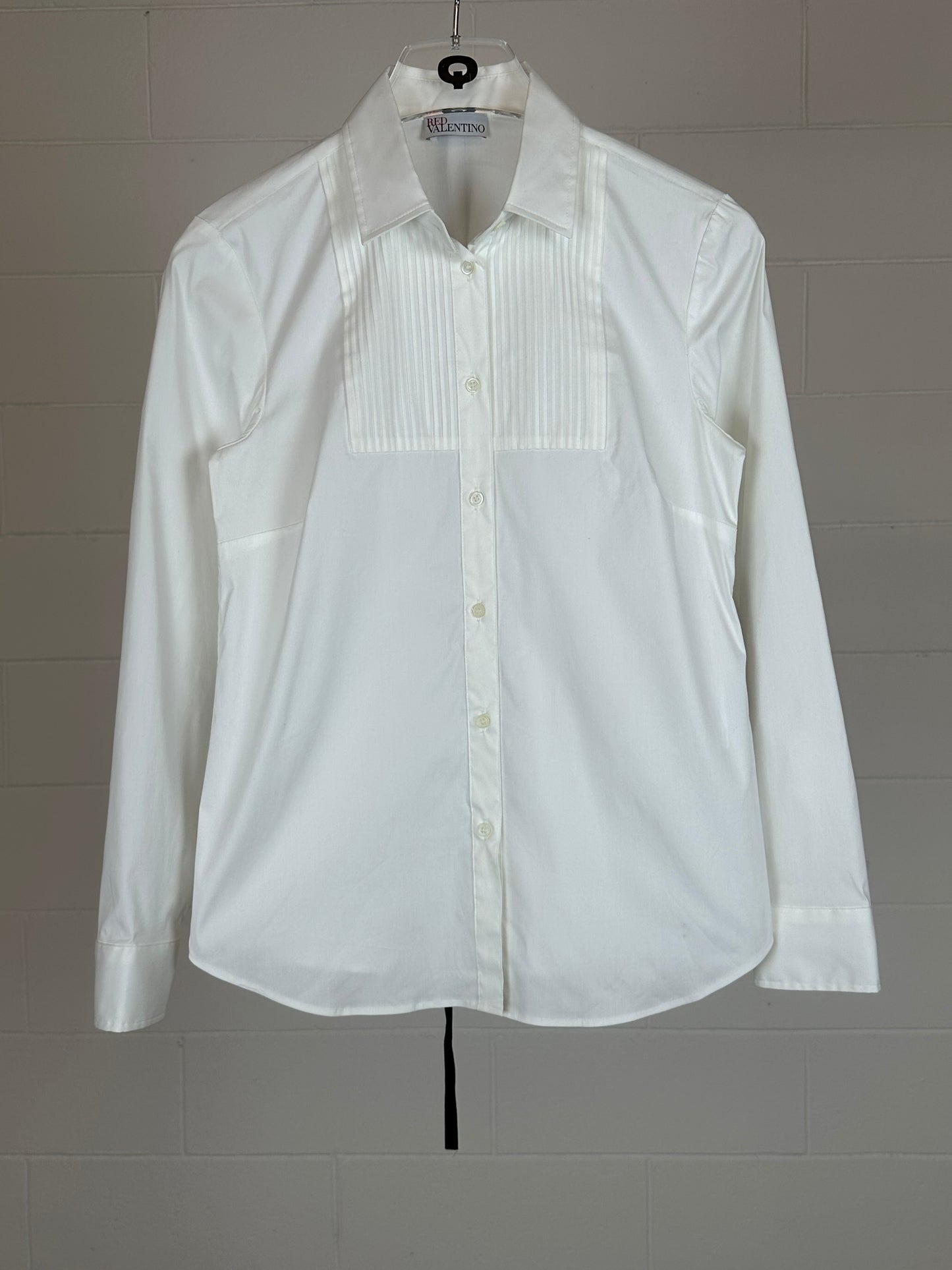 Pleated Shirt With Ribbon Detail