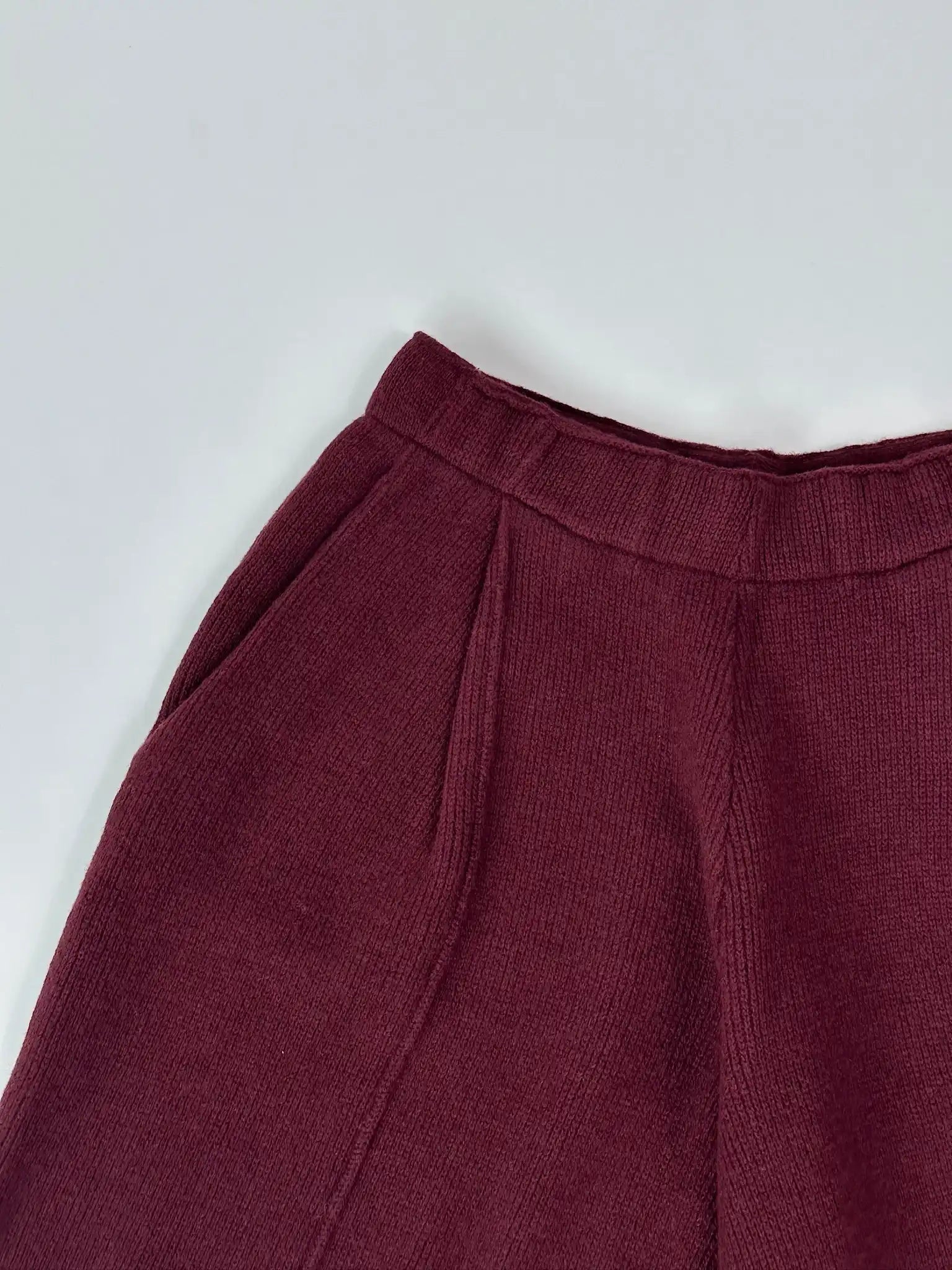 Bermuda In Maglia Lana Merino E Cashmere Bordeaux