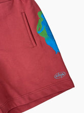 Brick Fleece Shorts With Fluorescent Muses Print -  | dBlank