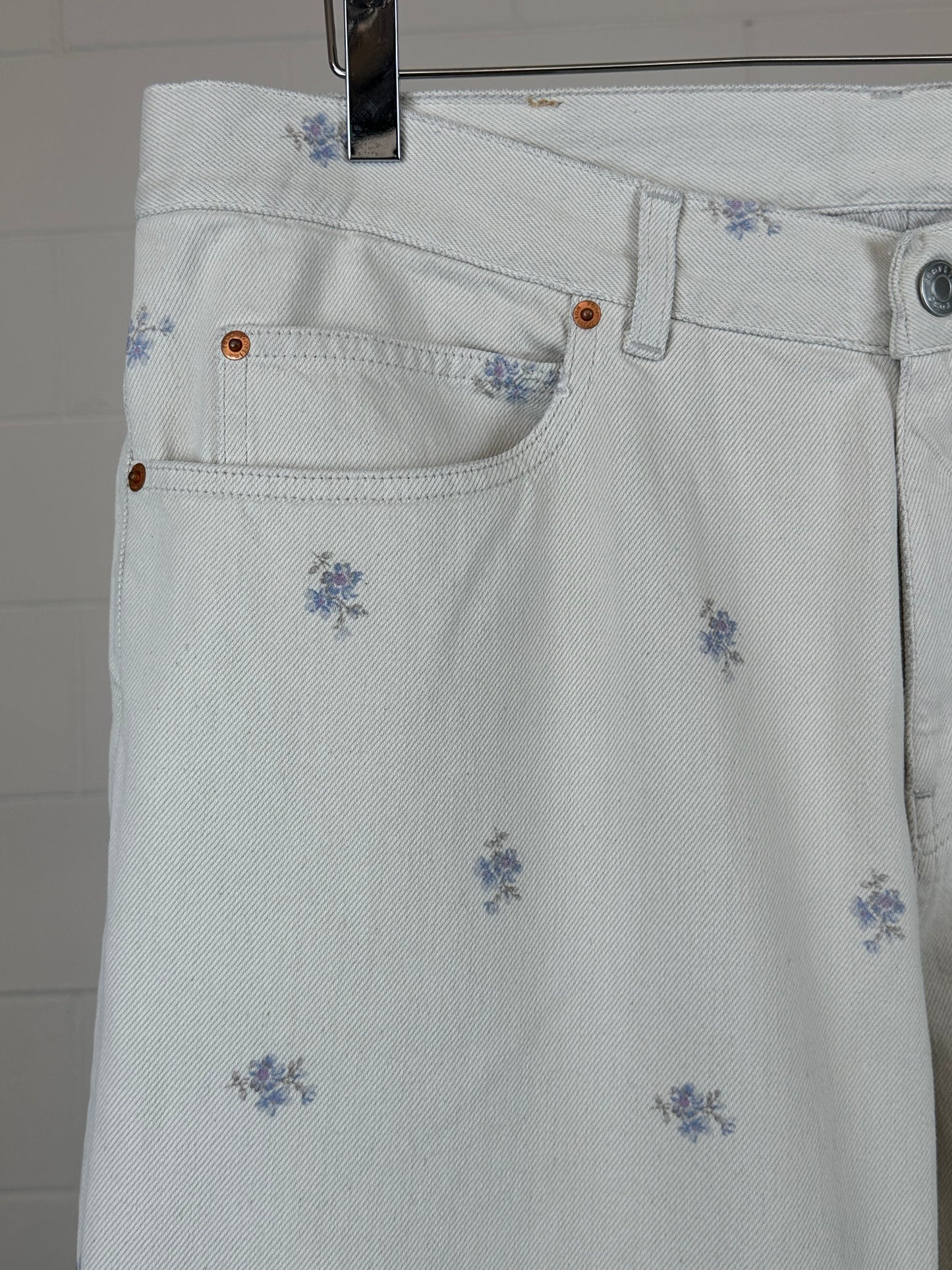 Floral Pattern Jeans