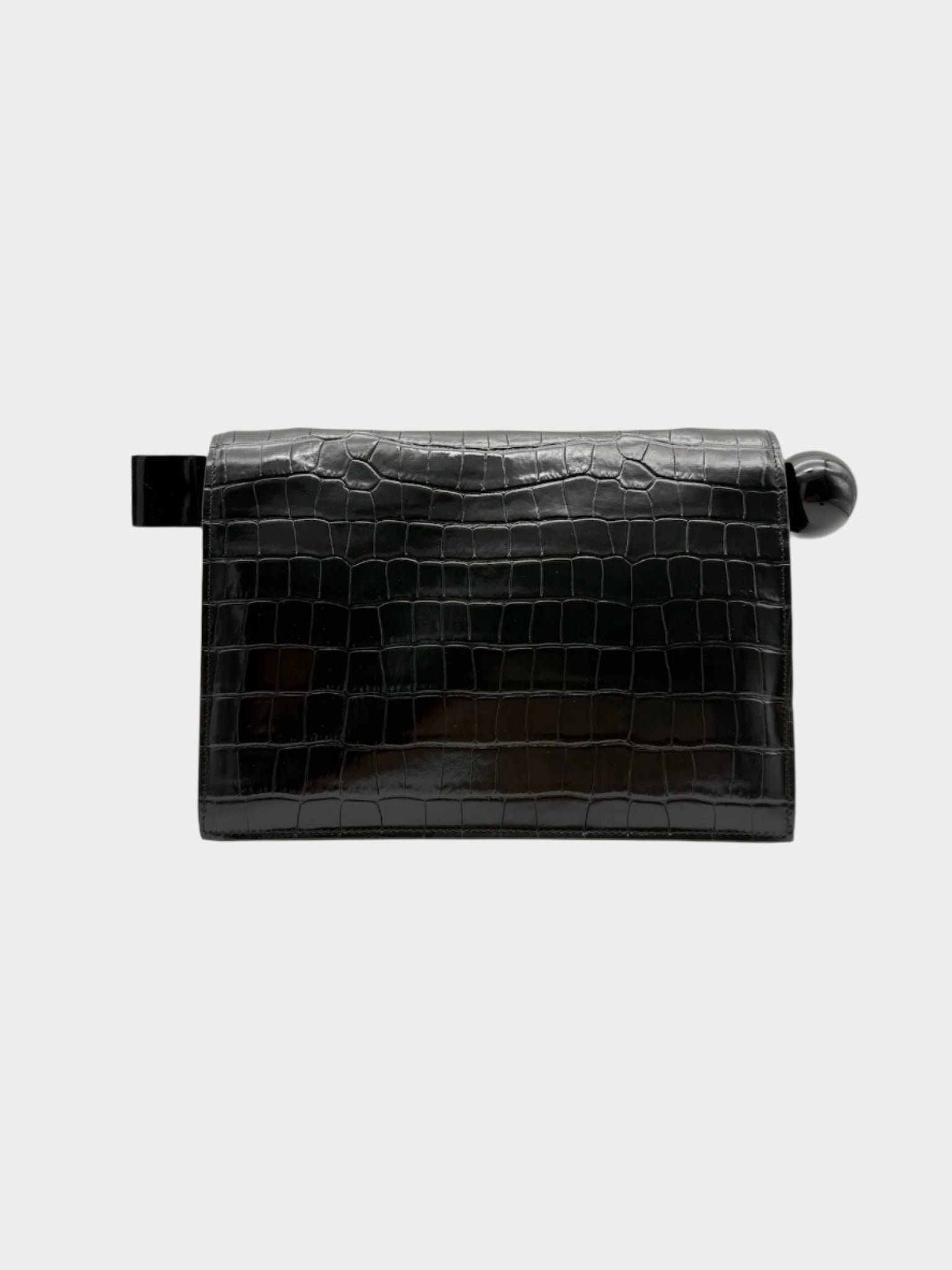 Clutch Nera Con Finitura Cocco