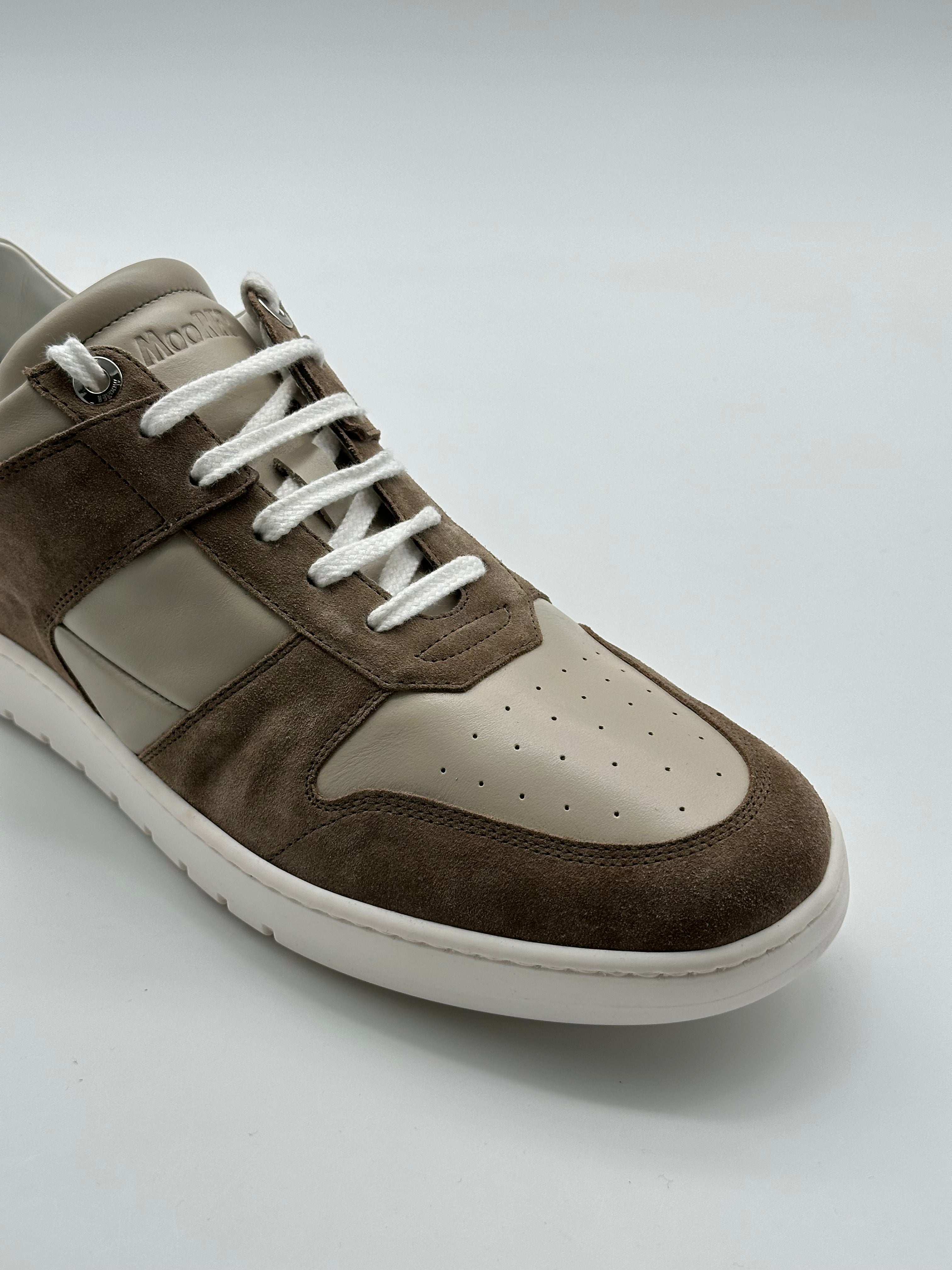 Brown Suede And Leather Sneakers