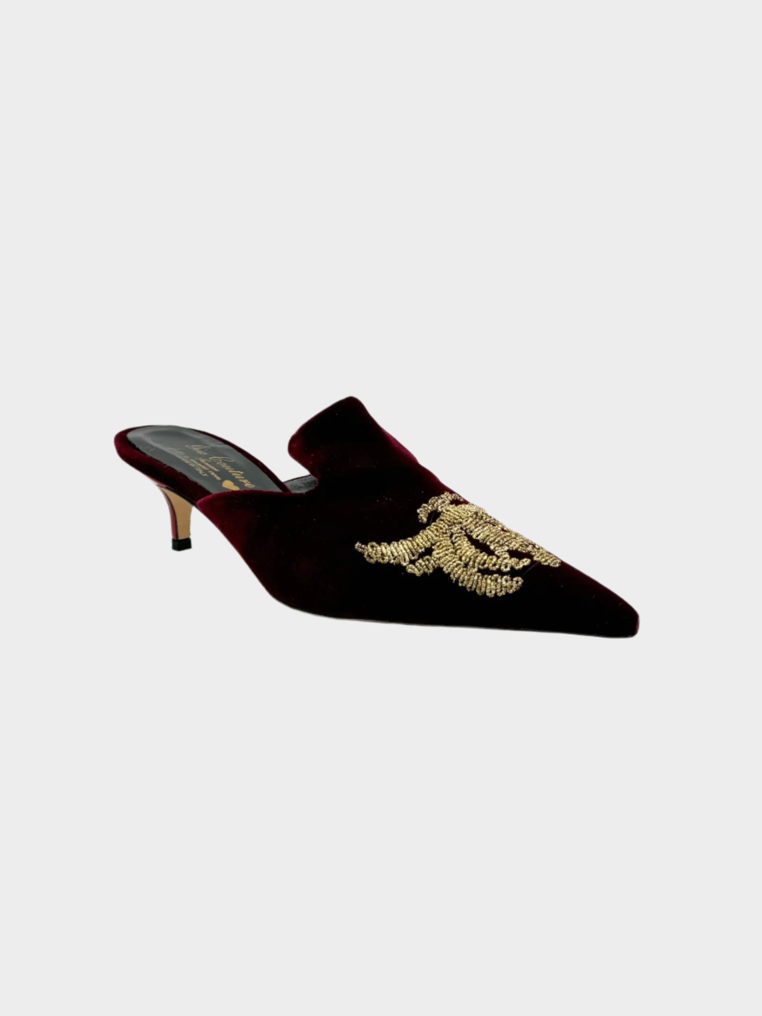 Mules Bordeaux In Velluto