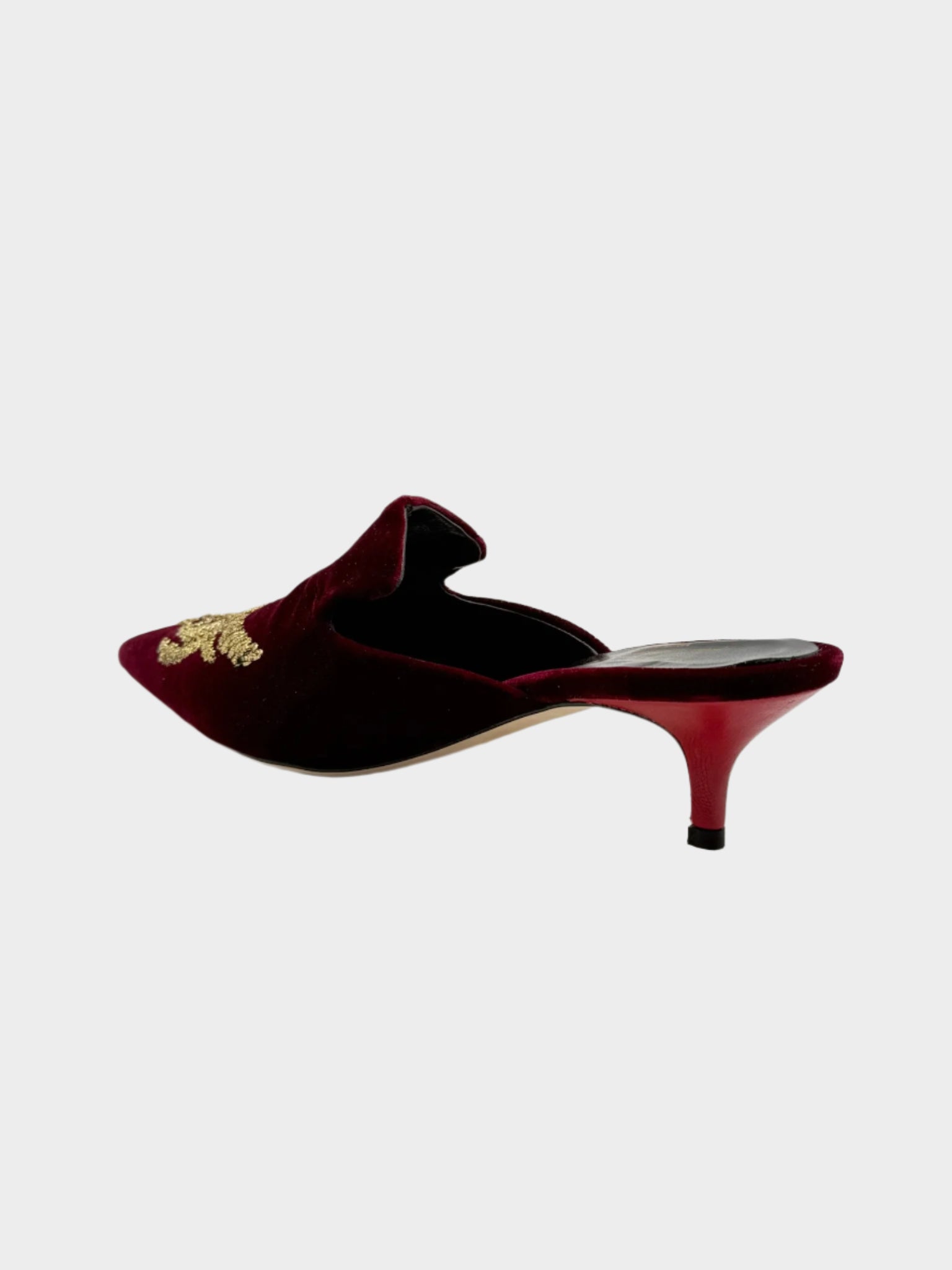 Mules Bordeaux In Velluto