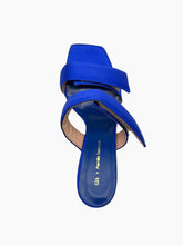 Blue Satin Sandal With Double Band -  | dBlank