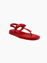 Red Leather Sandals with Bow -  | dBlank