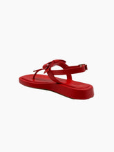 Red Leather Sandals with Bow -  | dBlank