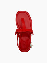 Red Leather Sandals with Bow -  | dBlank