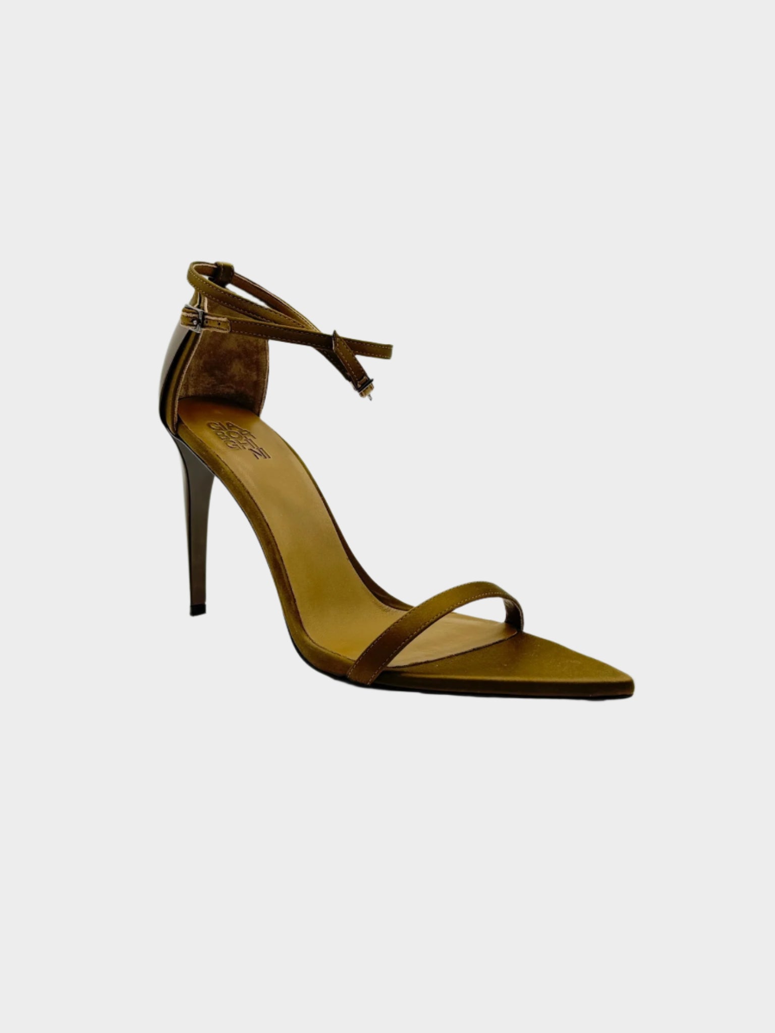 Sandali alti kaki con cinturini sottili
