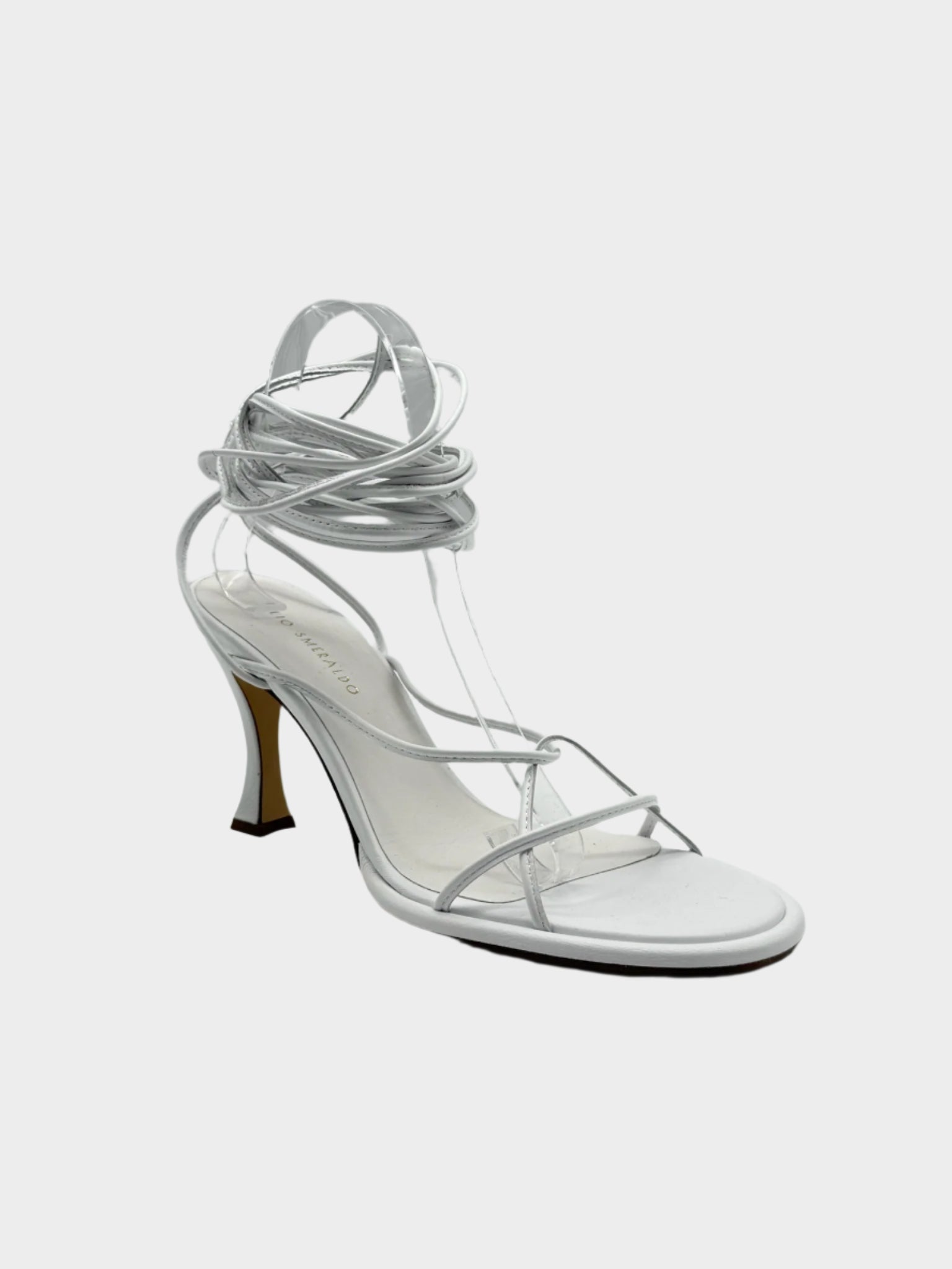 Sandali Bianchi In Pelle Con Lacci