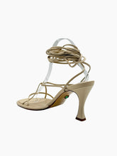 Biege Leather Sandals With Laces -  | dBlank