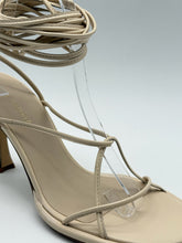 Biege Leather Sandals With Laces -  | dBlank